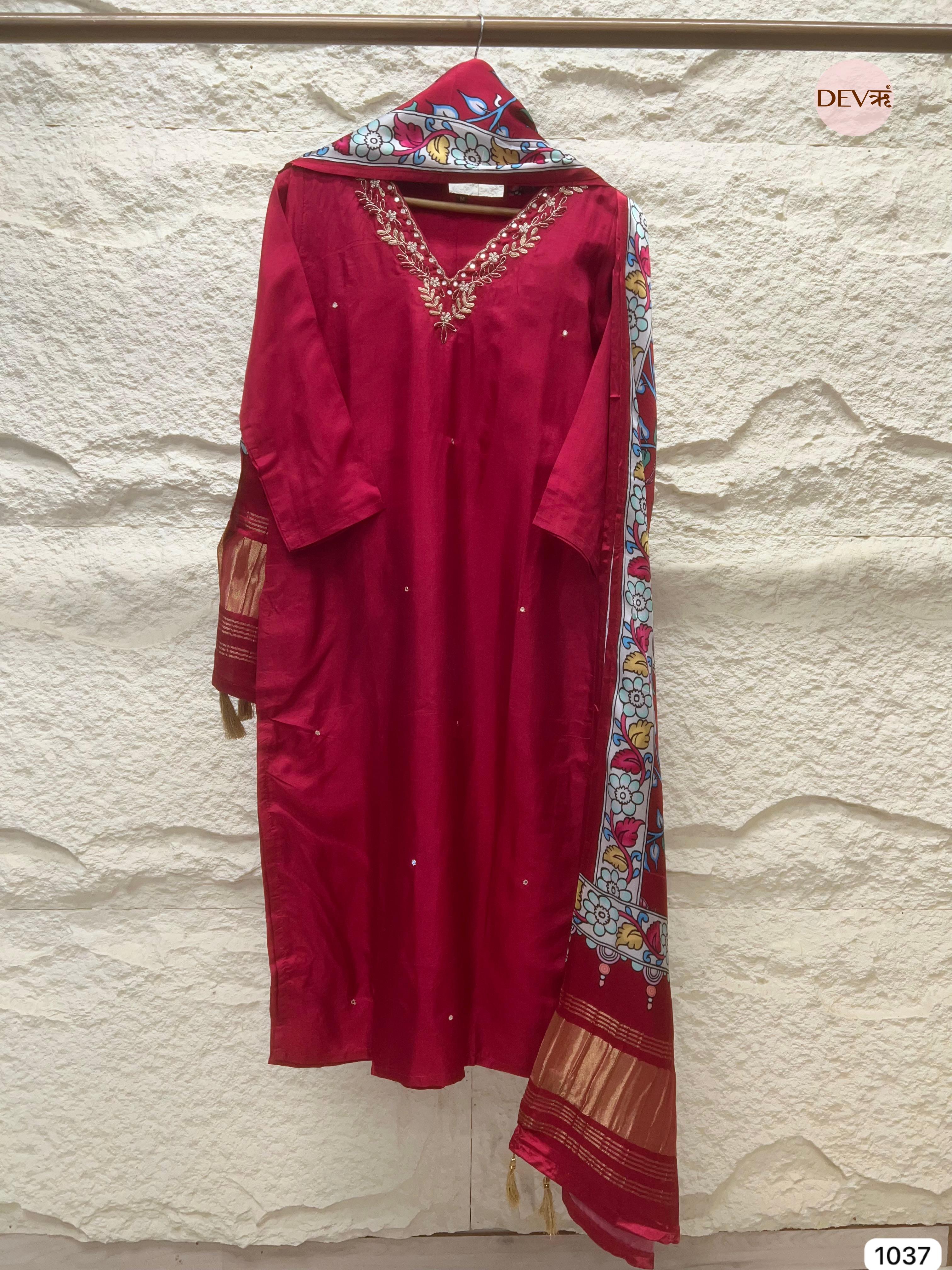 Ruby Luxe Silk 3-Piece Set {1037}