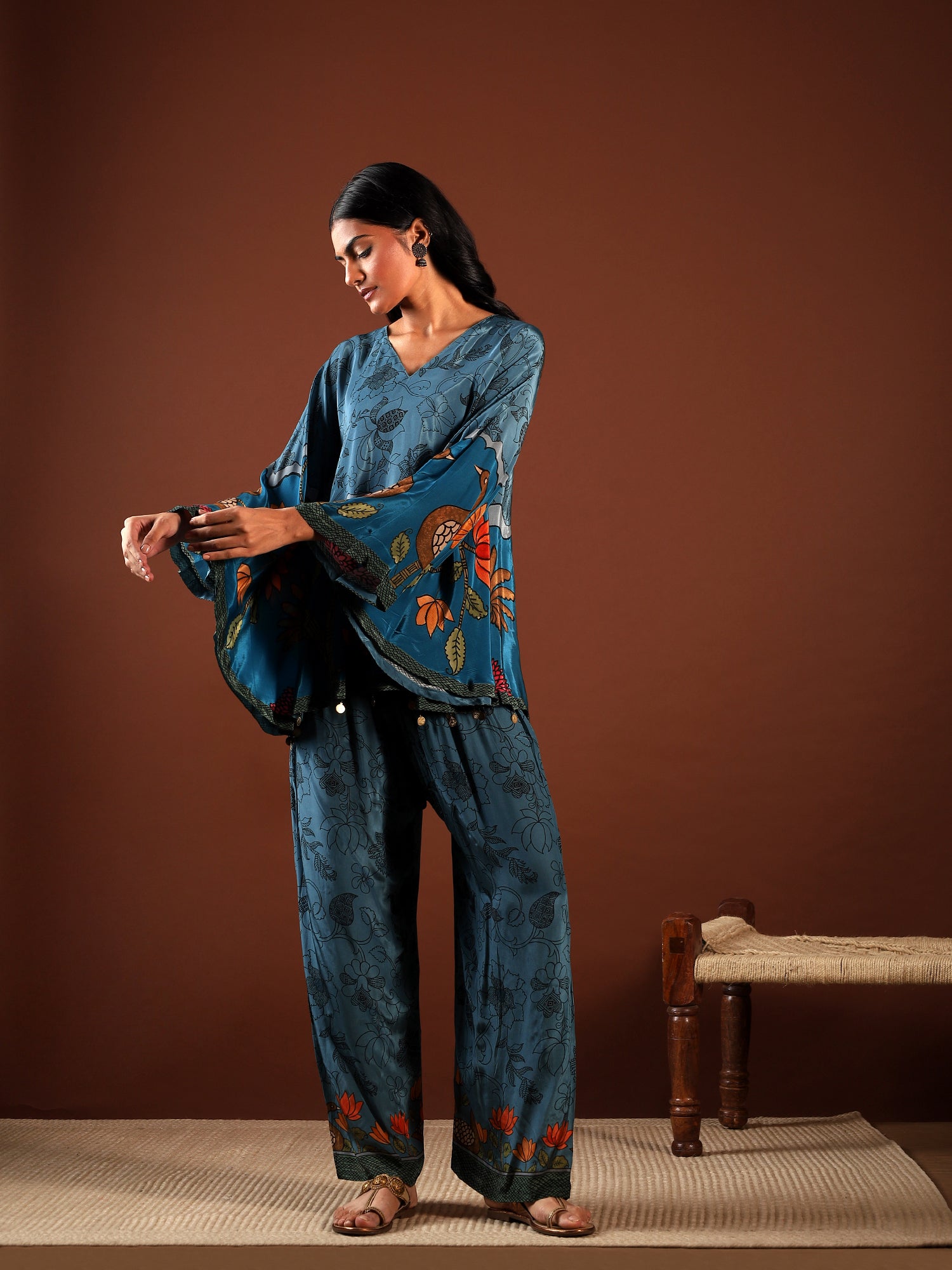 Teal Bloom Crepe 2-Piece Set {8971/M}