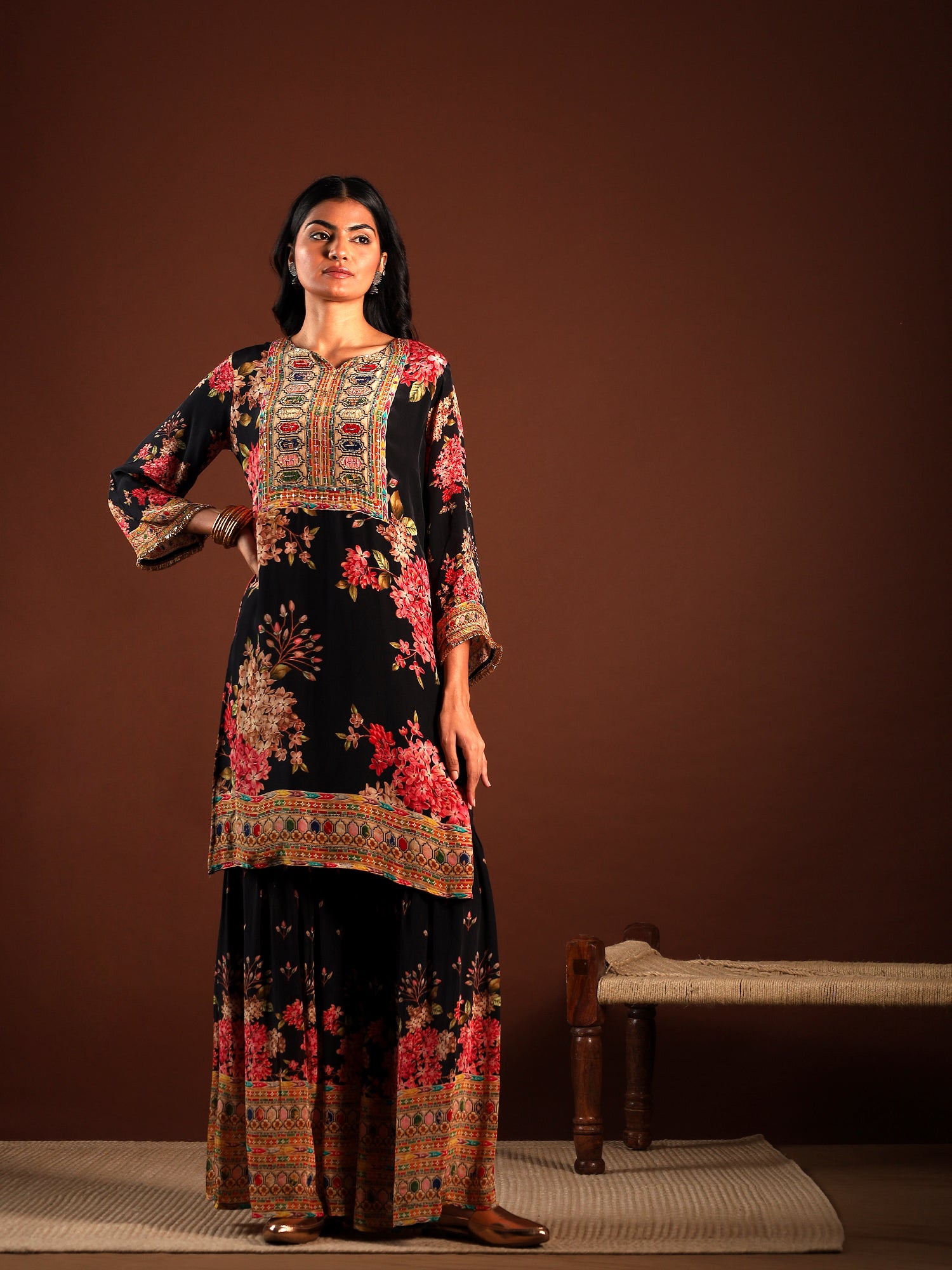 Ebony Charm Crepe 3-Piece Set {1015}