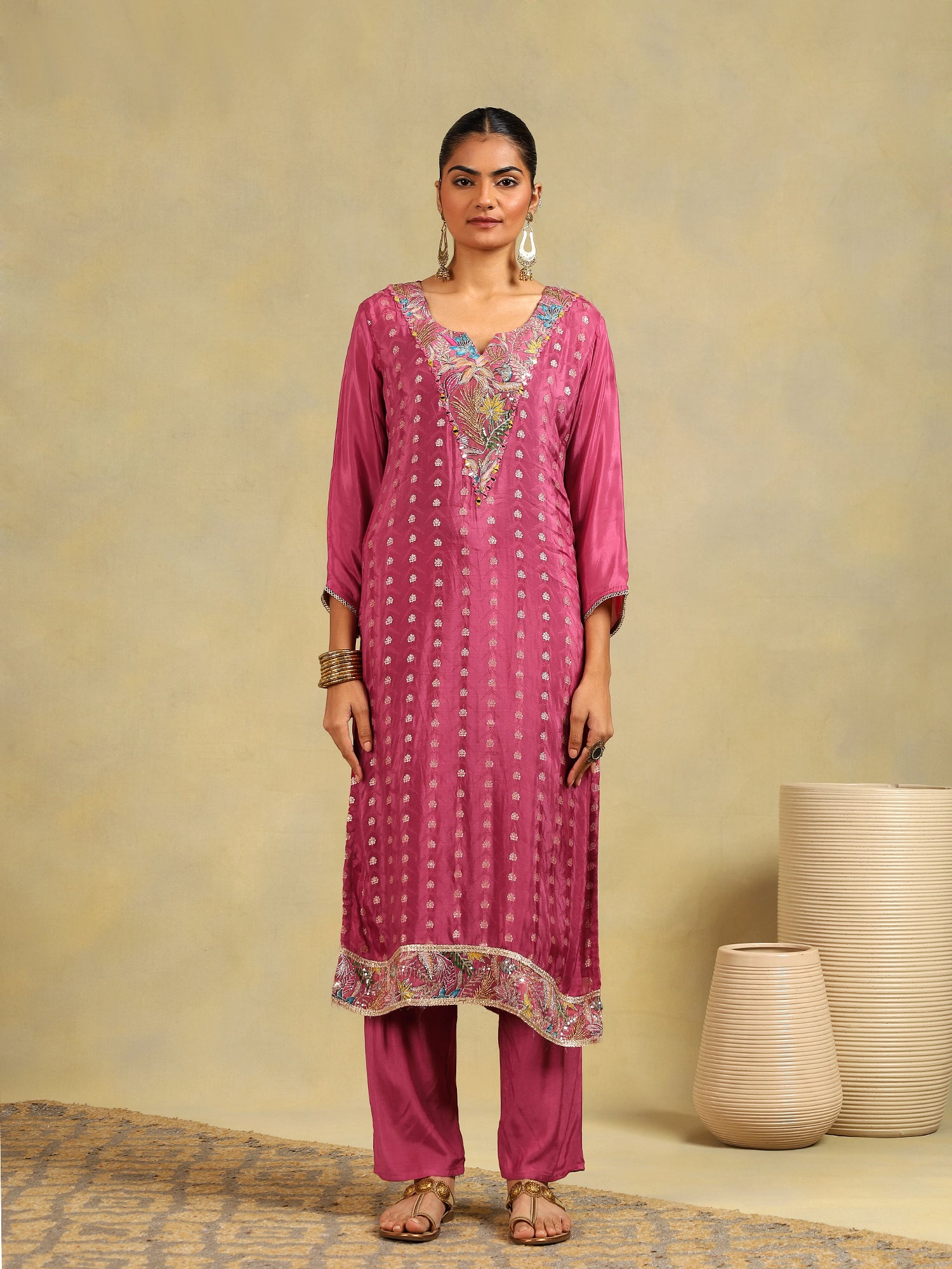 Rose Glow Chinon Silk 3-Piece Set