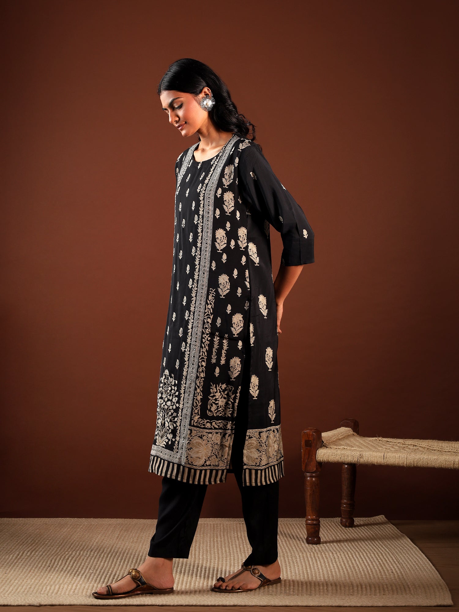 Midnight Bloom Muslin 3-Piece Set {1009}