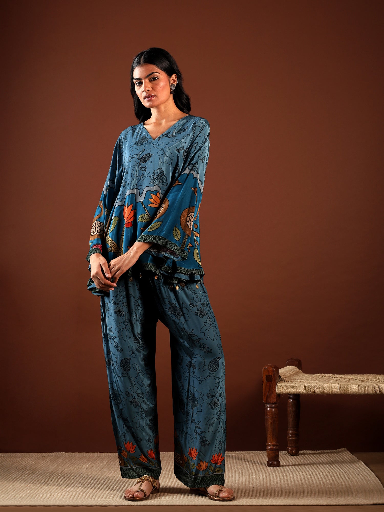 Teal Bloom Crepe 2-Piece Set {8971/M}