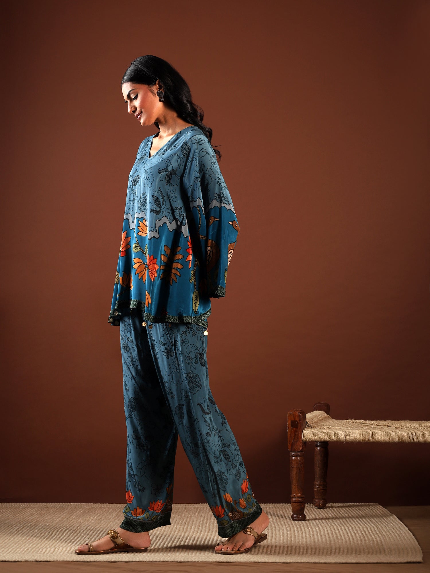 Teal Bloom Crepe 2-Piece Set {8971/M}