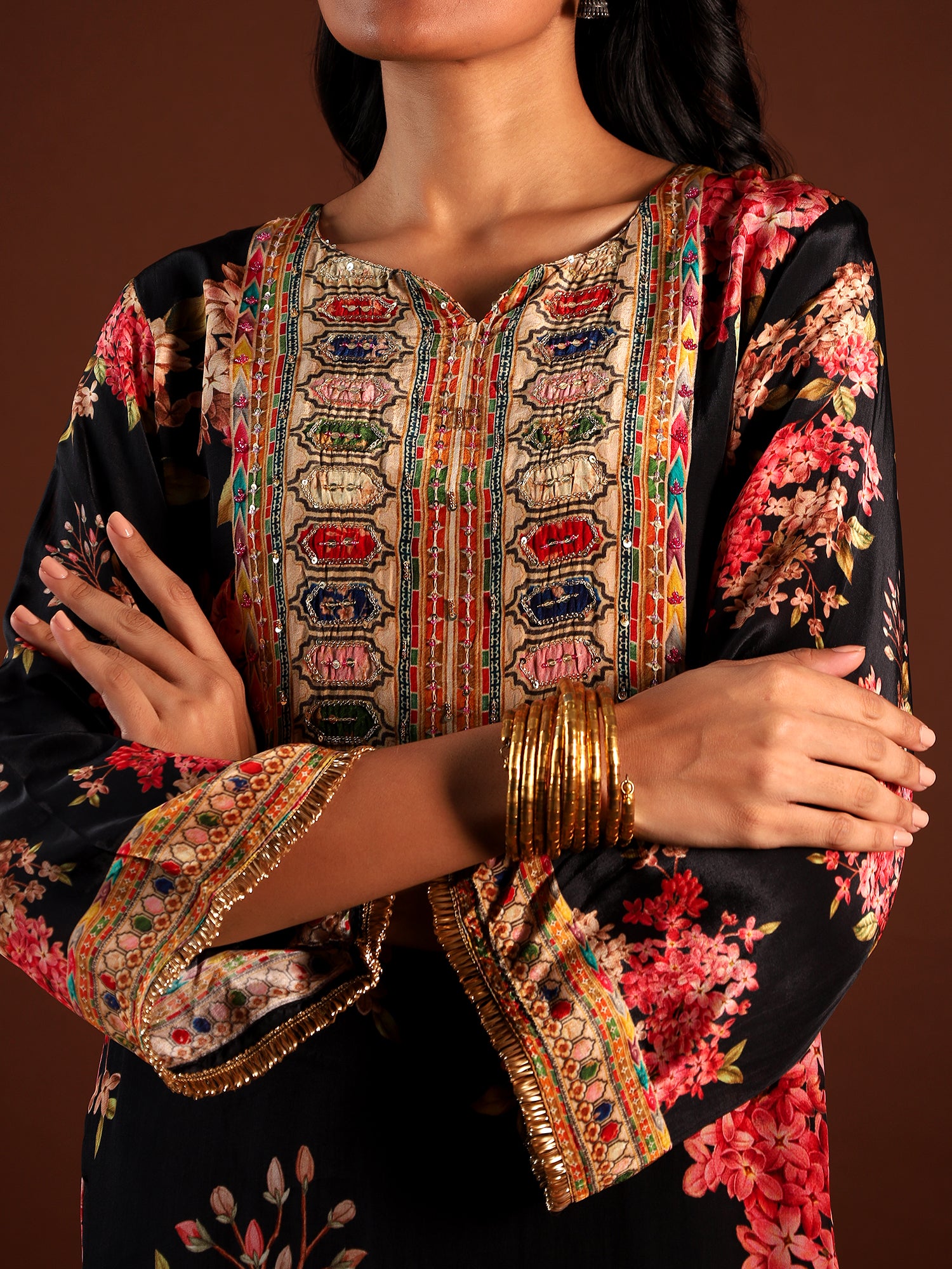 Ebony Charm Crepe 3-Piece Set {1015}