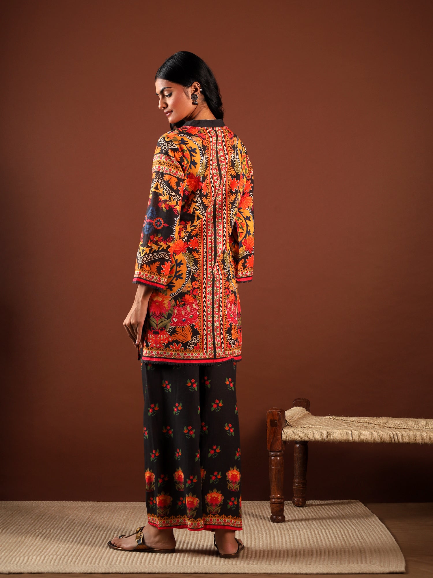 Sunset Bloom Silk Co-ord Set {1005/M}