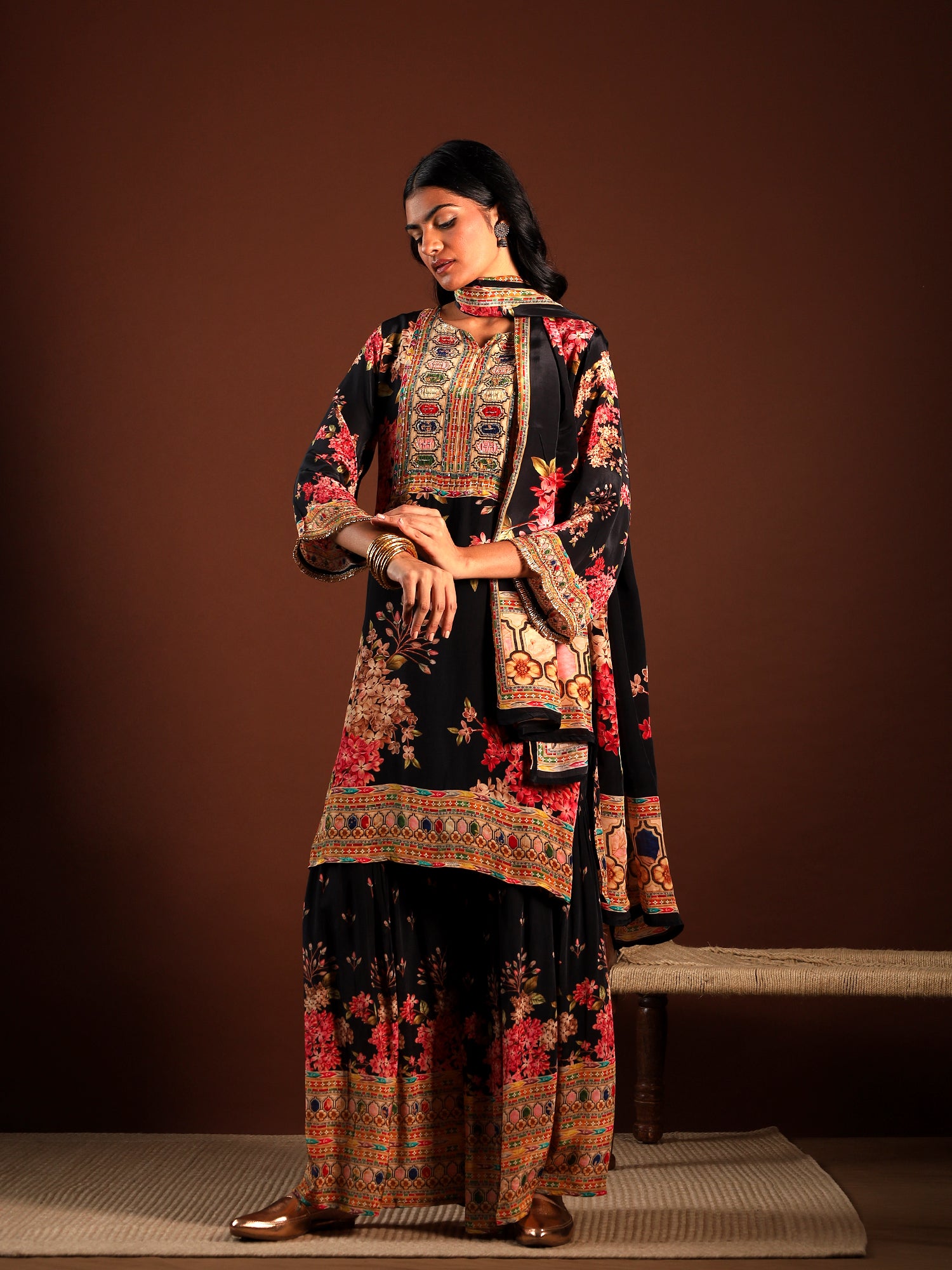 Ebony Charm Crepe 3-Piece Set {1015}