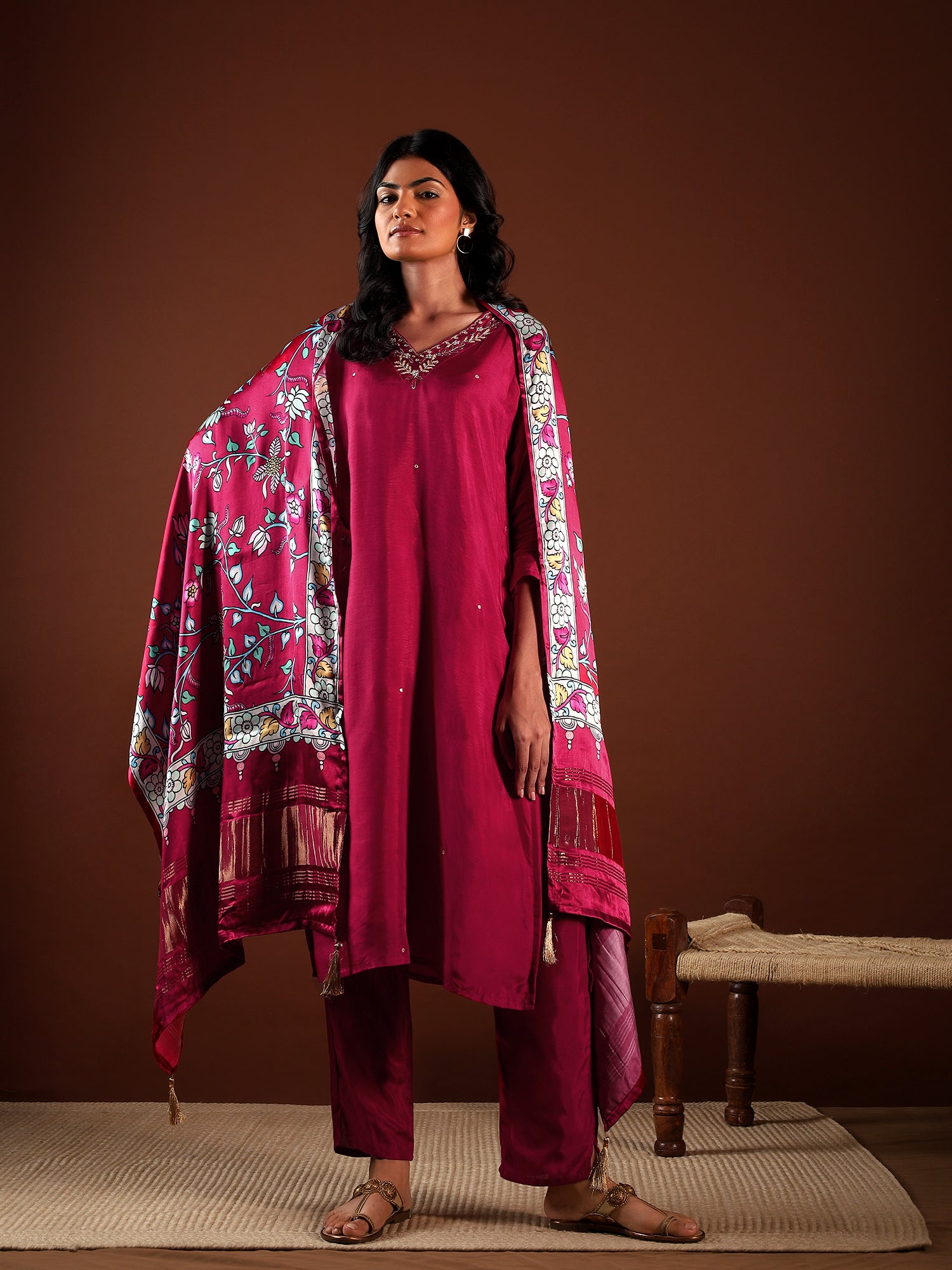 Ruby Luxe Silk 3-Piece Set {1037/M}