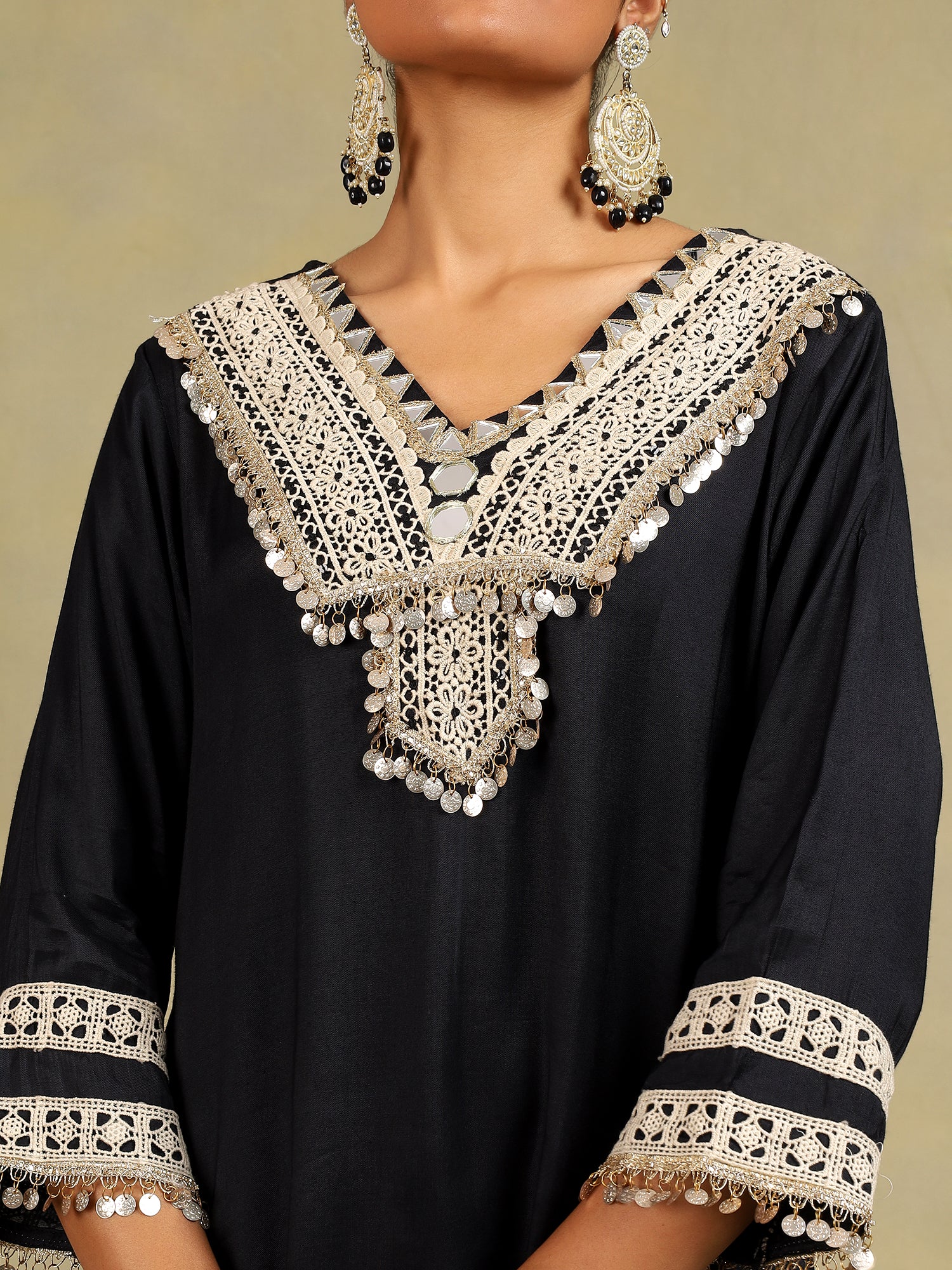 Noir Elegance Muslin Co-ord Set {1007}