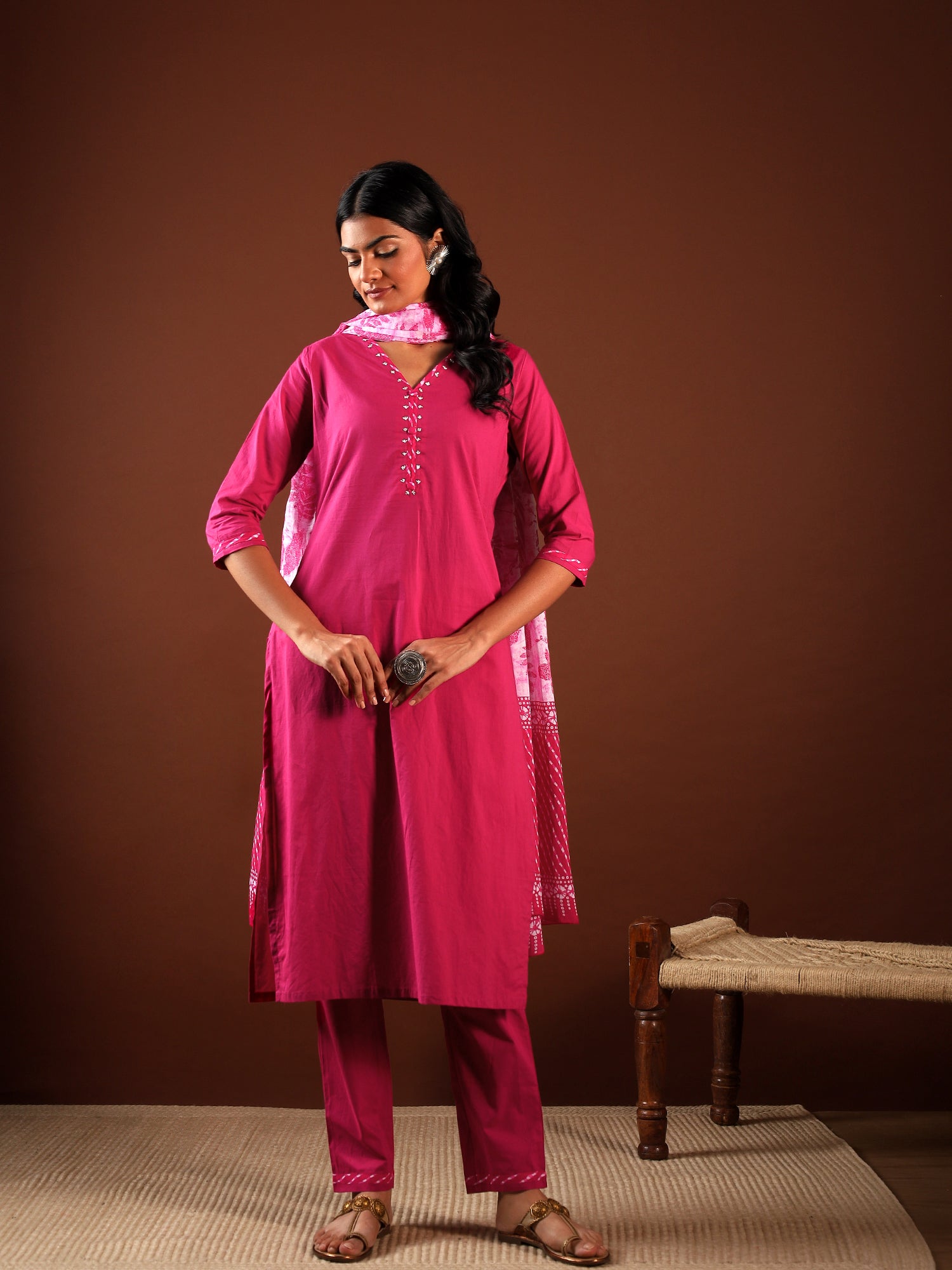Rosewood Charm Cotton 3-Piece Set