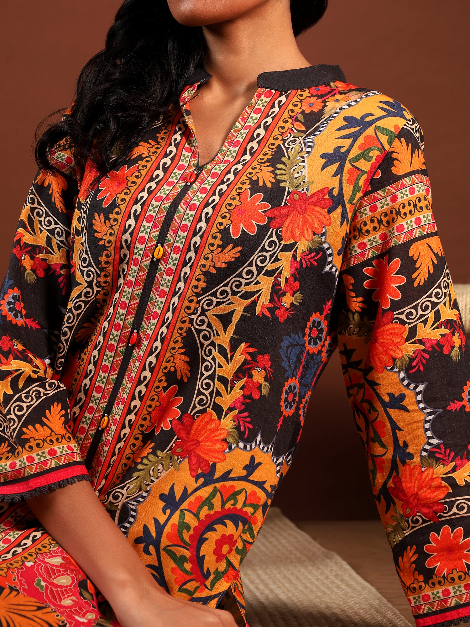 Sunset Bloom Silk Co-ord Set {1005/M}