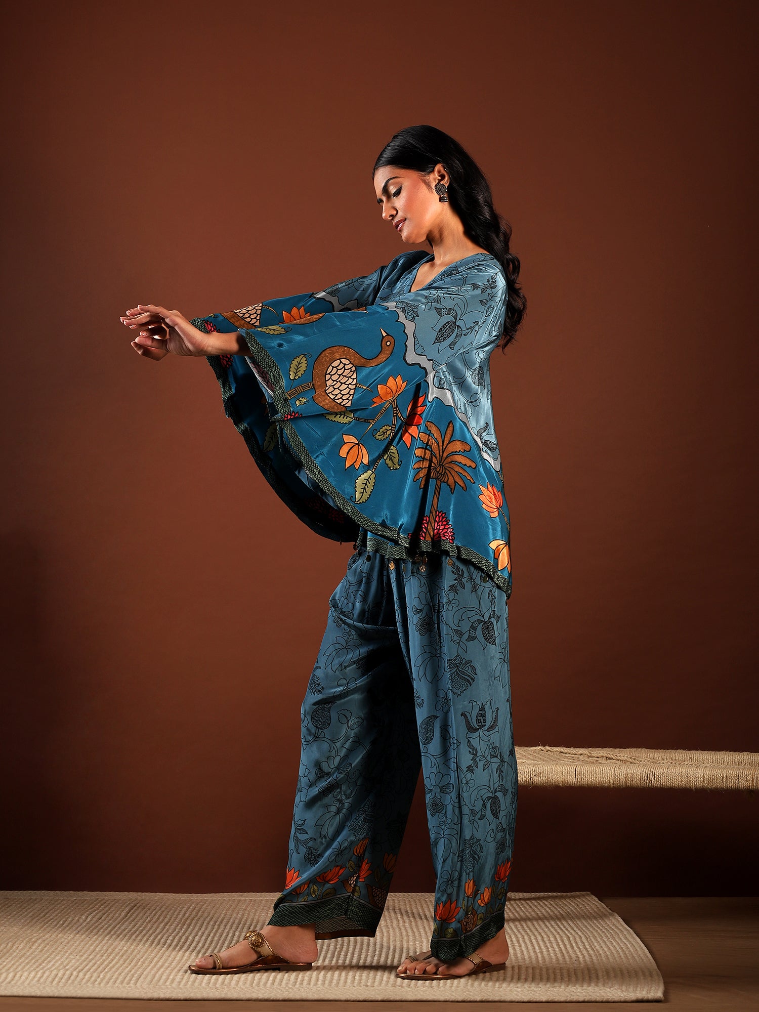 Teal Bloom Crepe 2-Piece Set {8971/M}