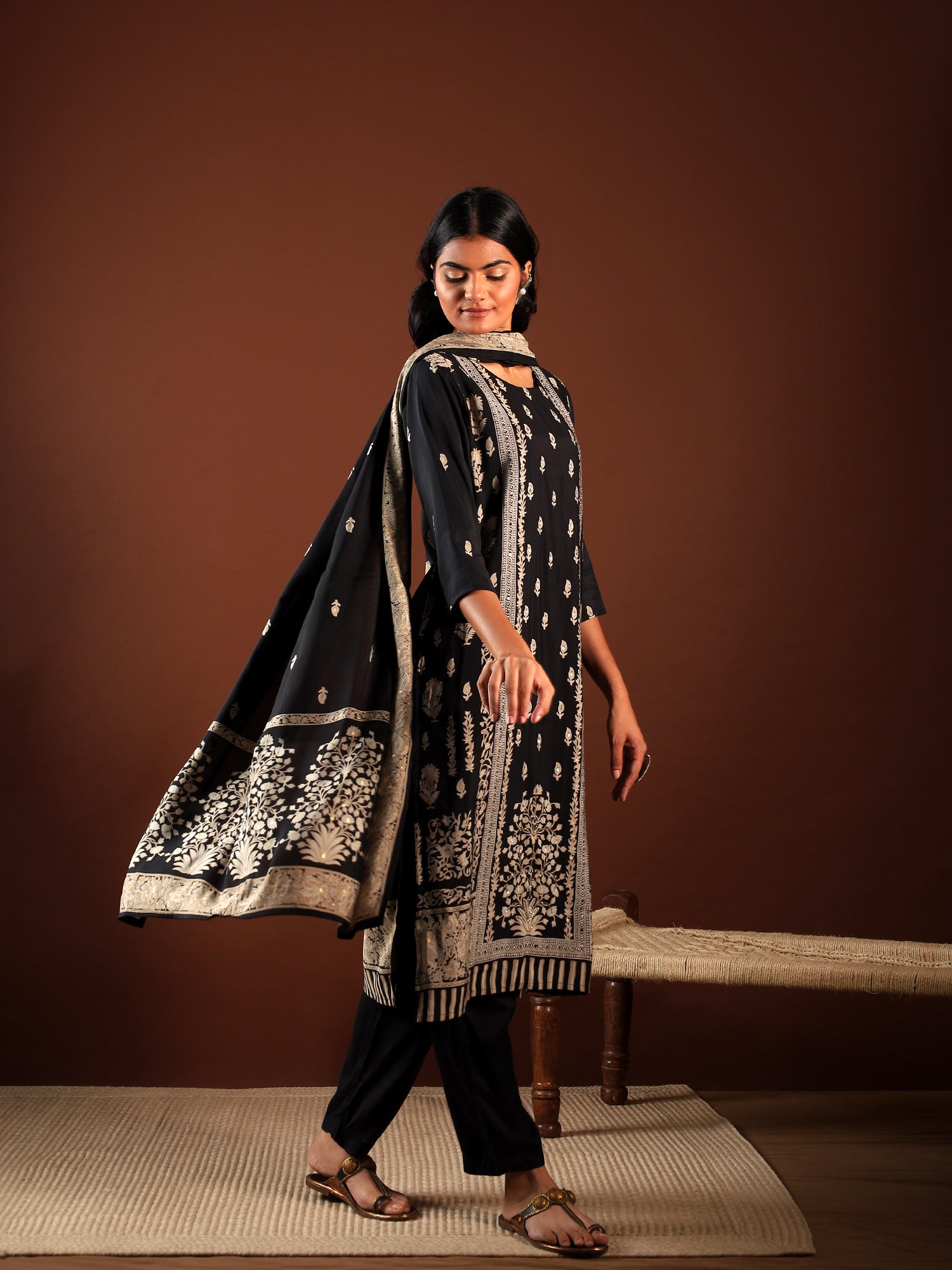 Midnight Bloom Muslin 3-Piece Set