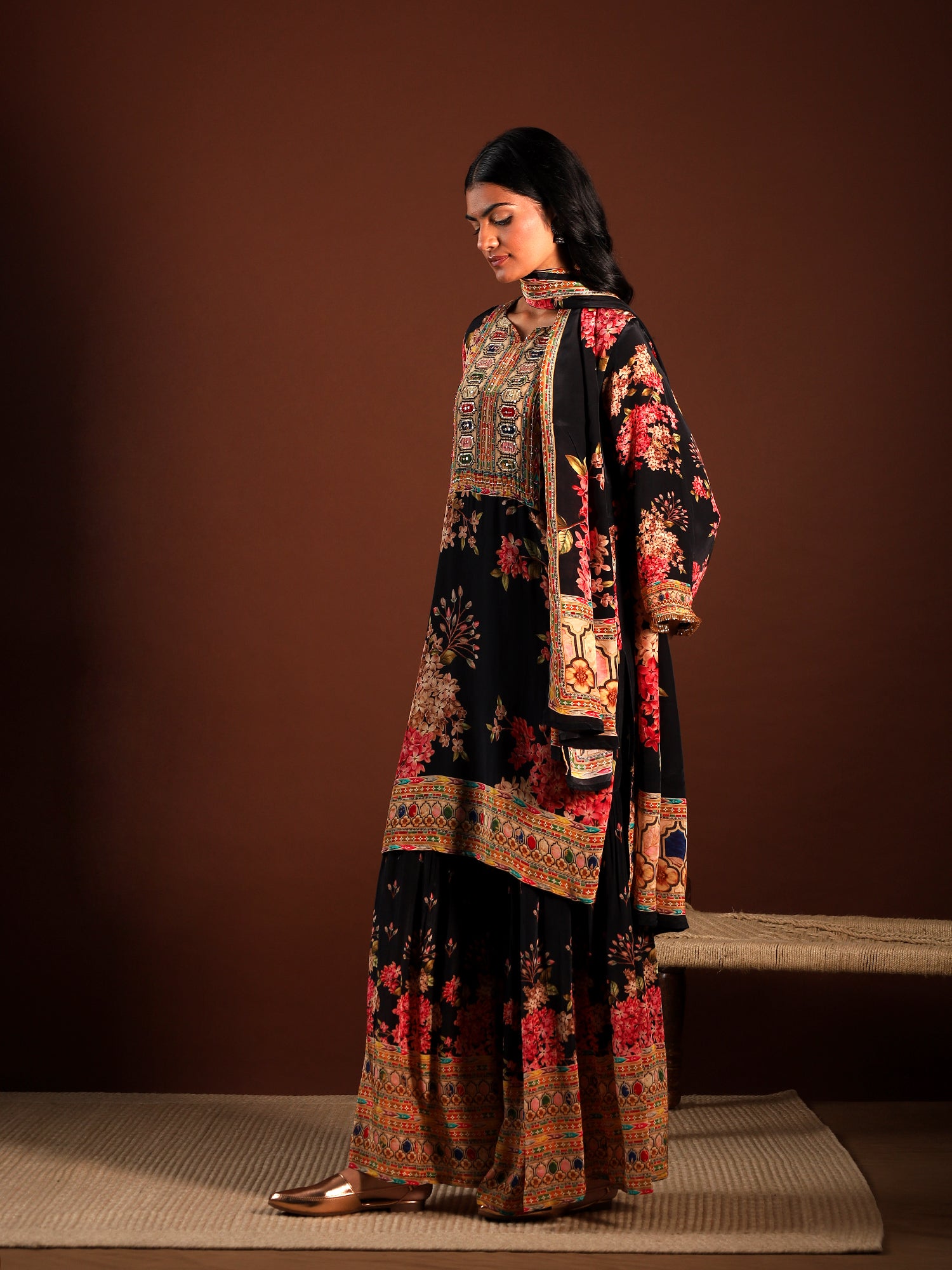 Ebony Charm Crepe 3-Piece Set