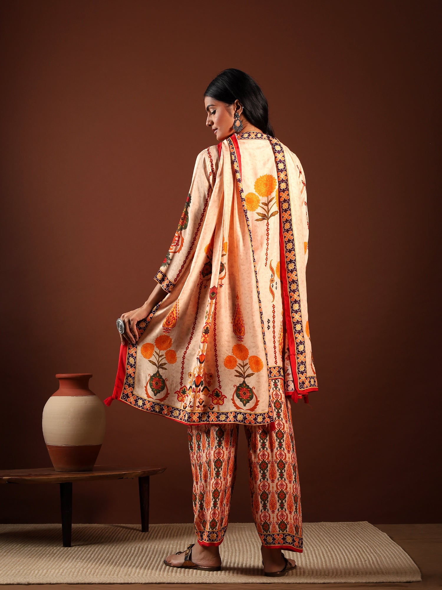 Terracotta Bloom Muslin 3-Piece Set {1036/M}