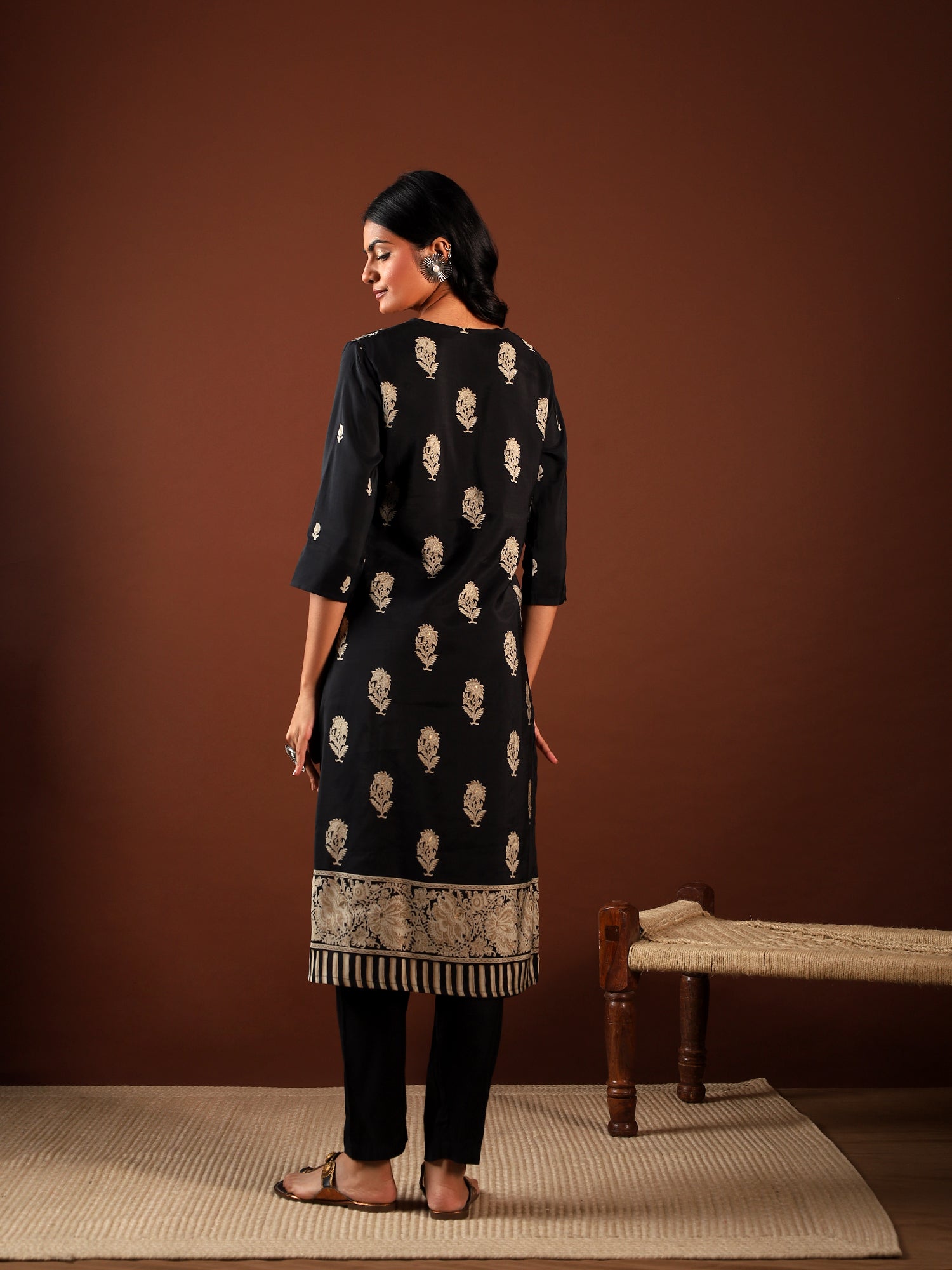 Midnight Bloom Muslin 3-Piece Set {1009}