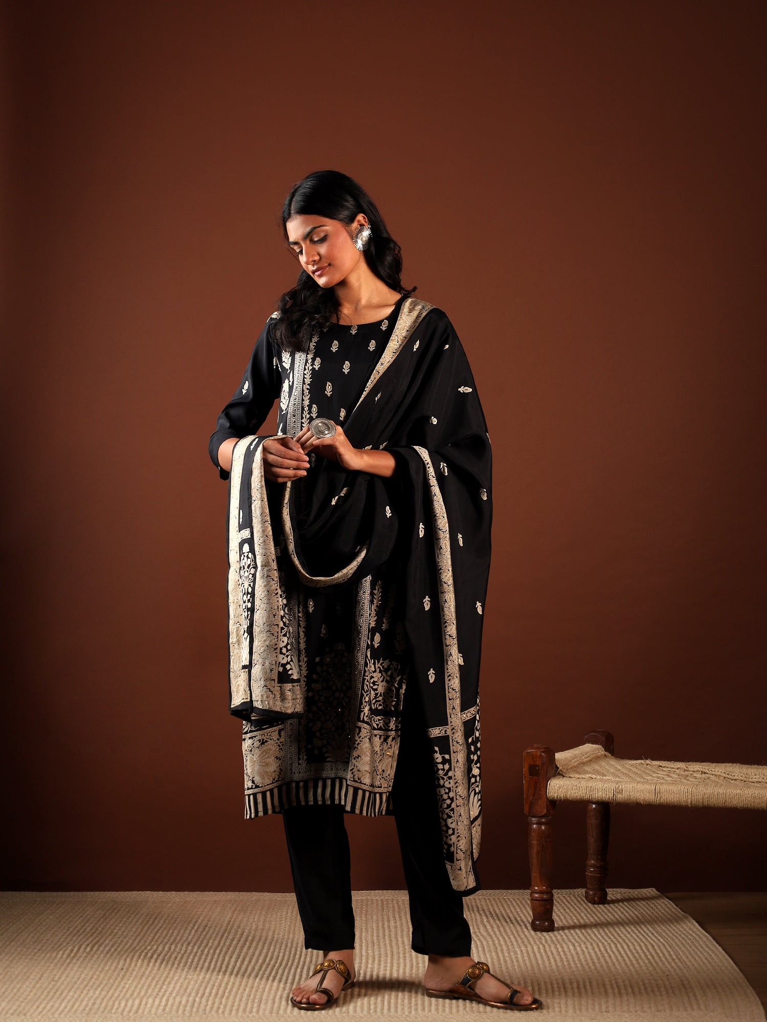 Midnight Bloom Muslin 3-Piece Set {1009}