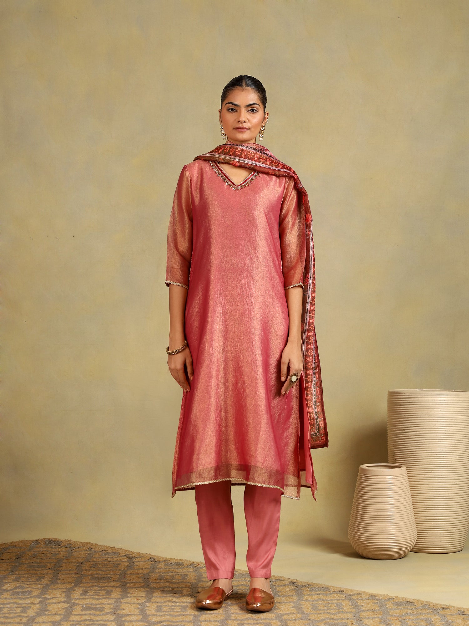 Rose Glow Tissue Silk 3-Piece Set {1013/M}