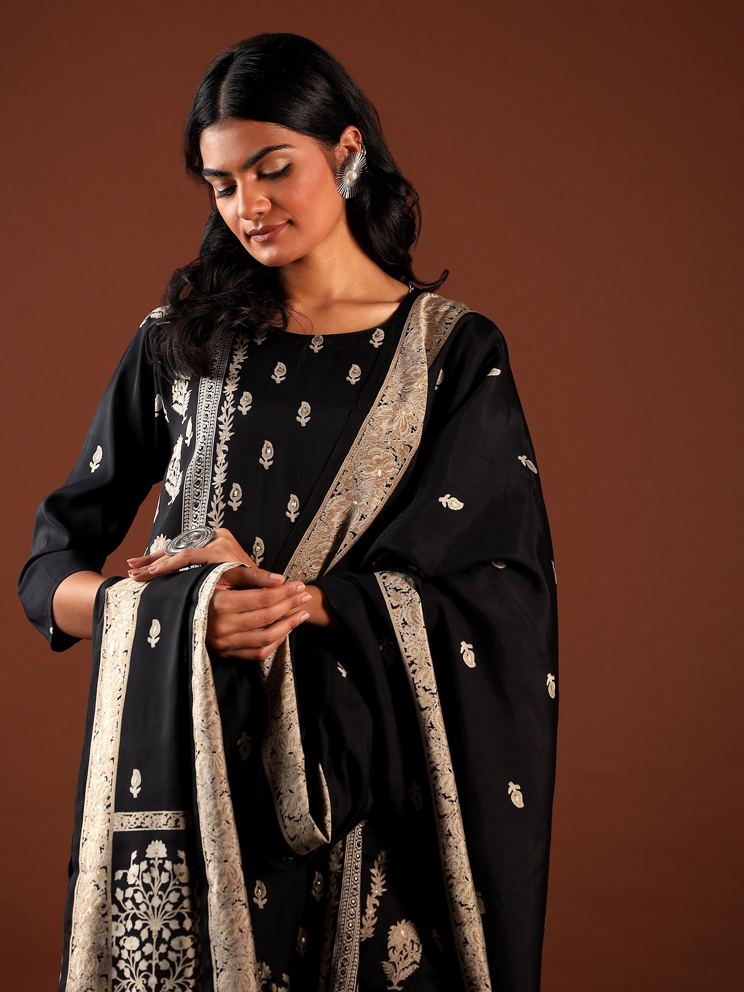 Midnight Bloom Muslin 3-Piece Set {1009}