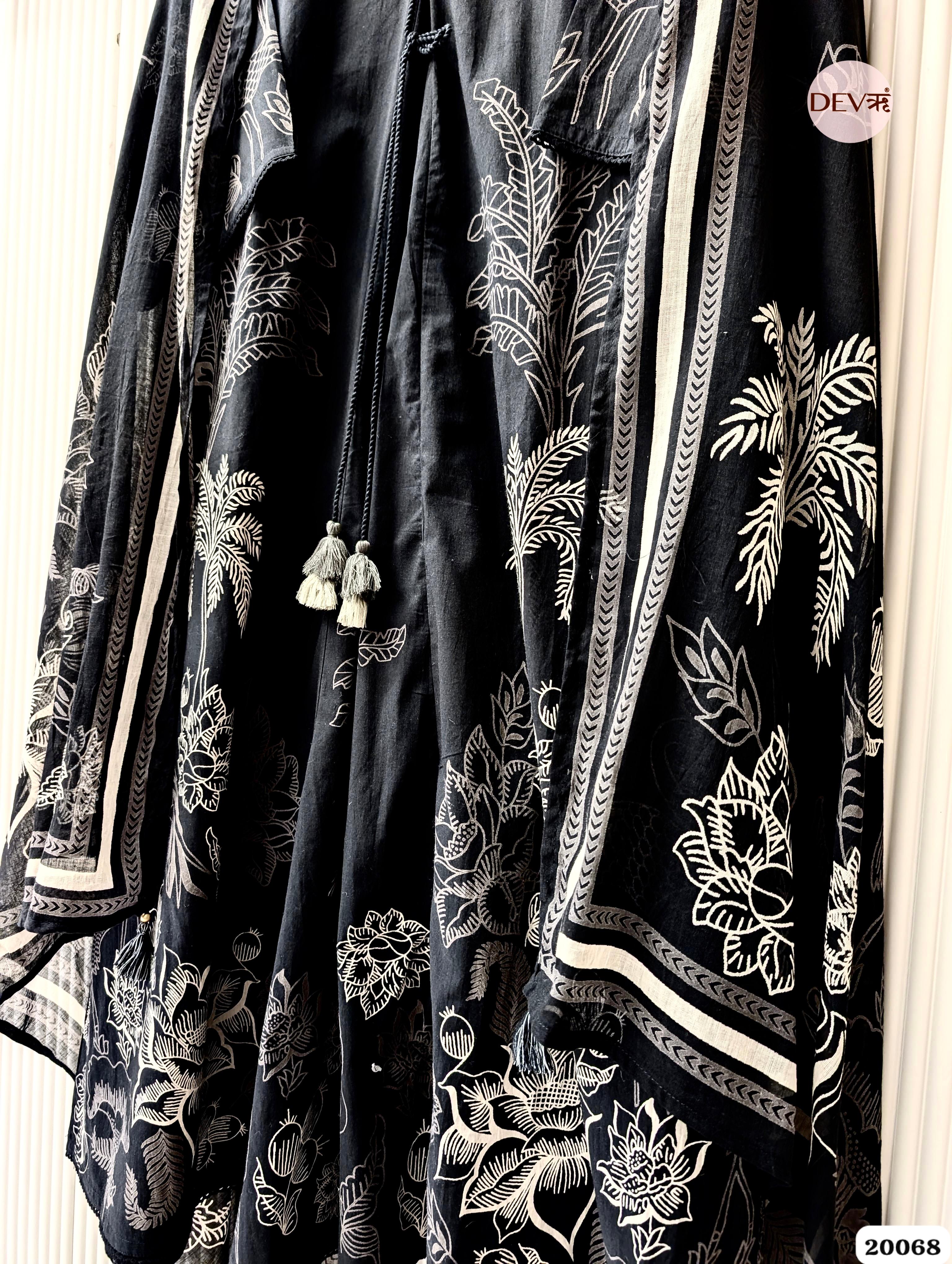 Meher Pure Cotton Printed Black 3-Piece Set (Devri – D.No 20068)