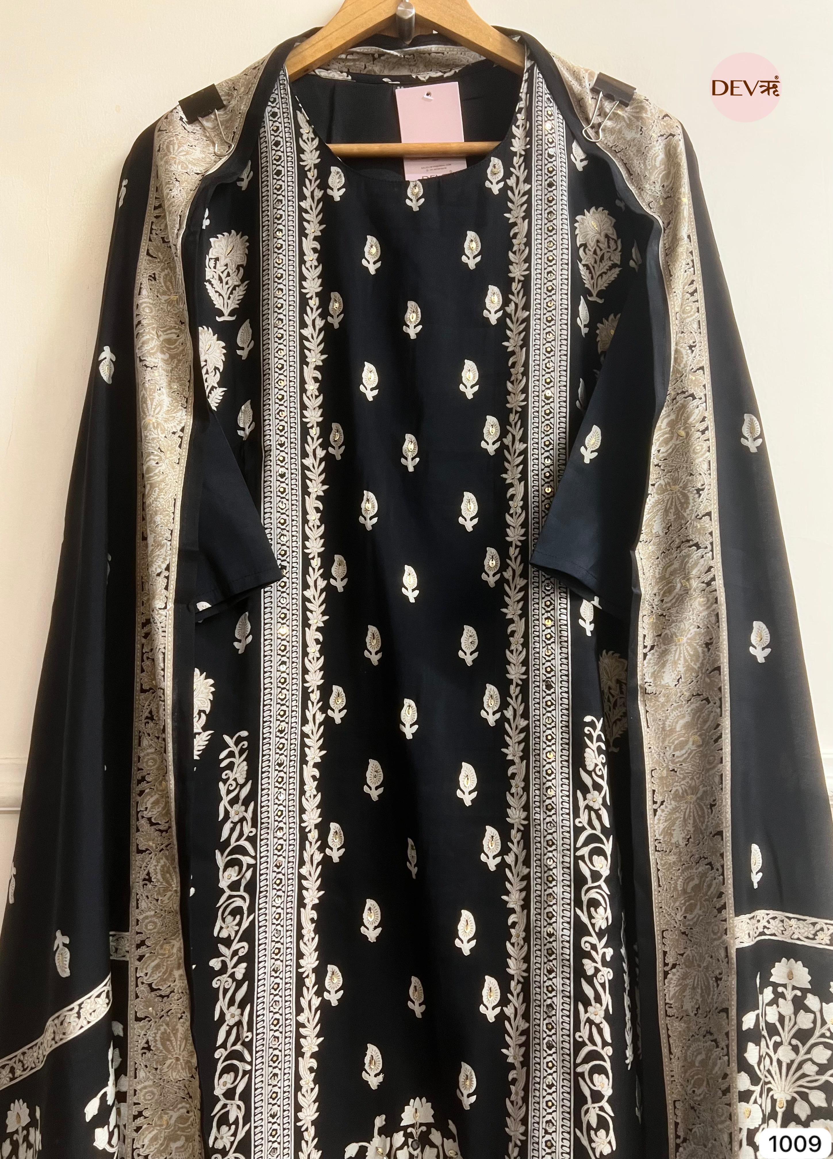 Midnight Bloom Muslin 3-Piece Set {1009}