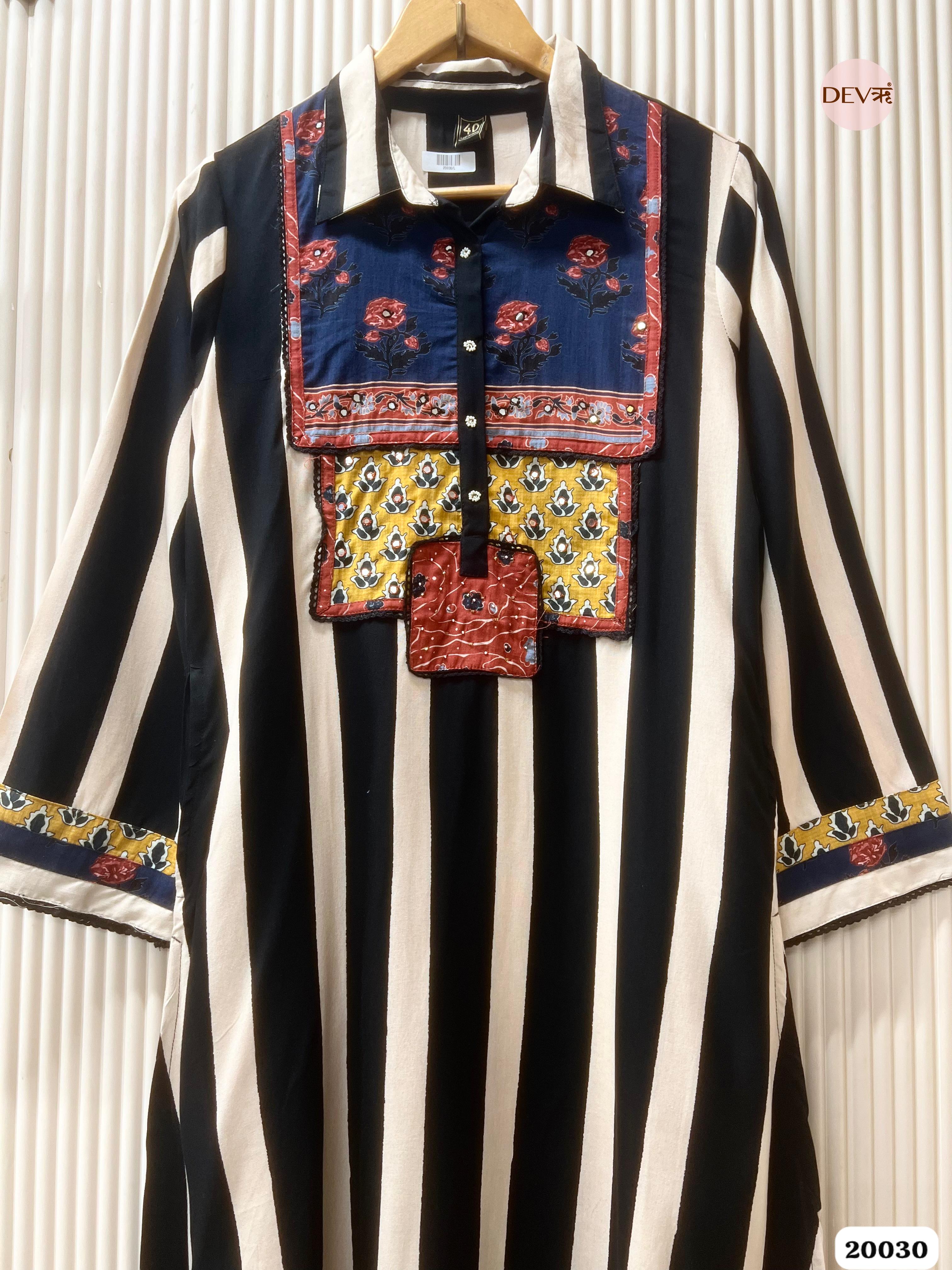 Inara Pure Cotton Printed Black White 2-Piece Set (Devri – D.No 20030)