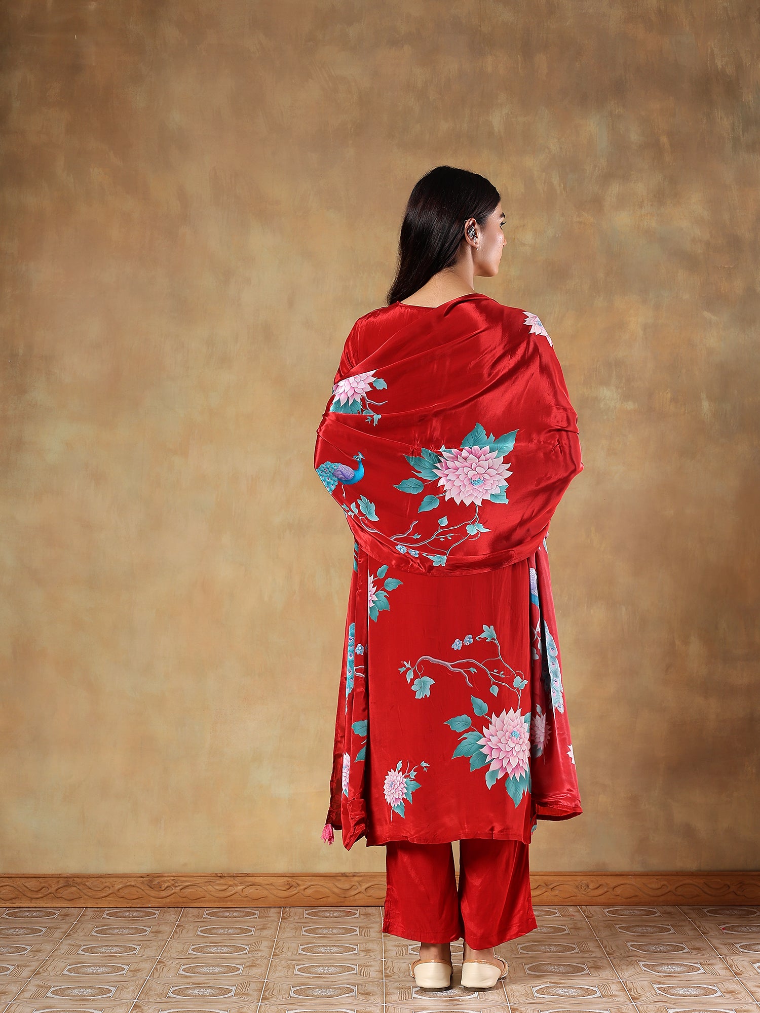 Noor Natural Crepe Printed 3-Piece Set (Devri – D.No 1079)