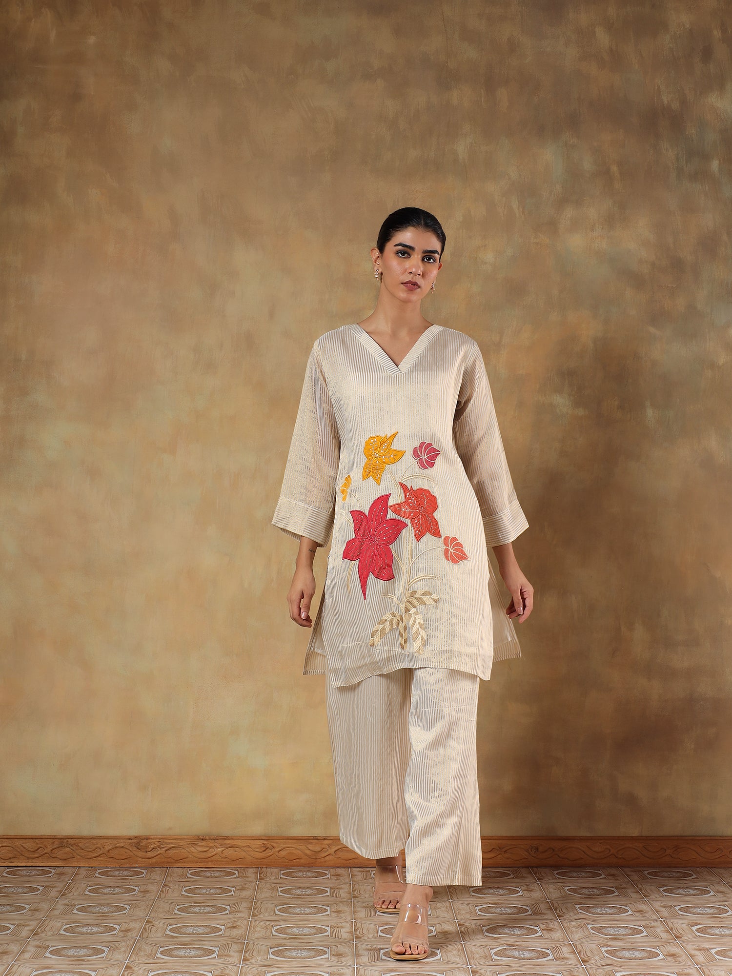 Gulzar Tissue Silk Hand-Embroidered 2-Piece Set - {1096/M}