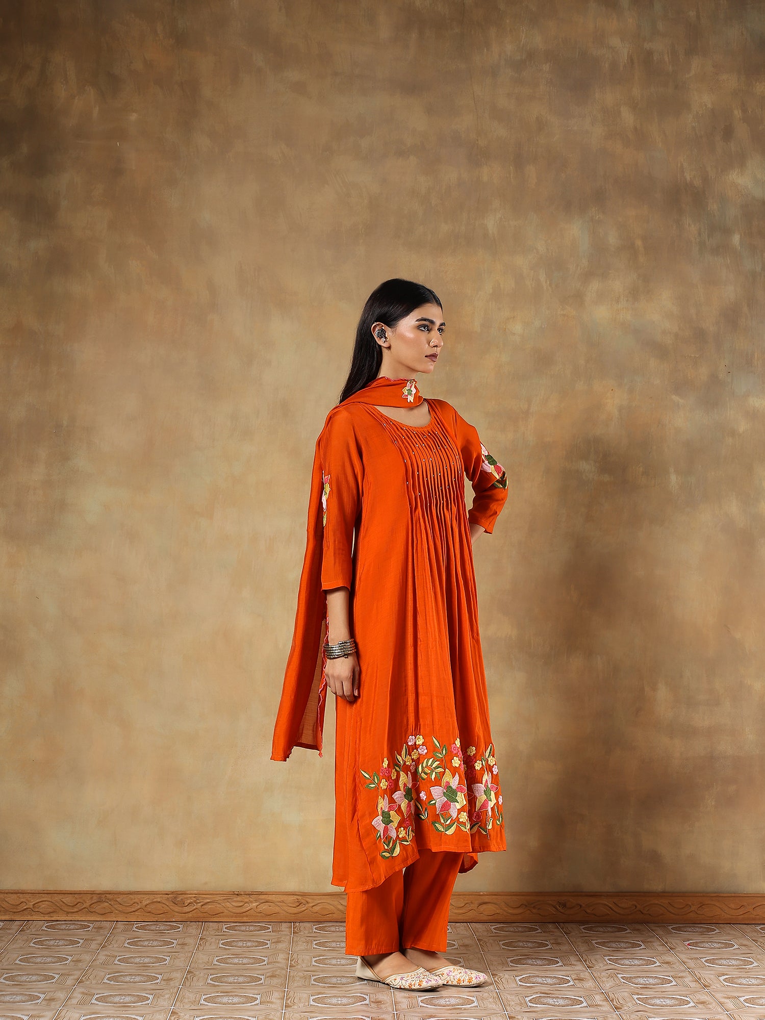 Reha Silk Embroidered 3-Piece Set (Devri – D.No 1070)