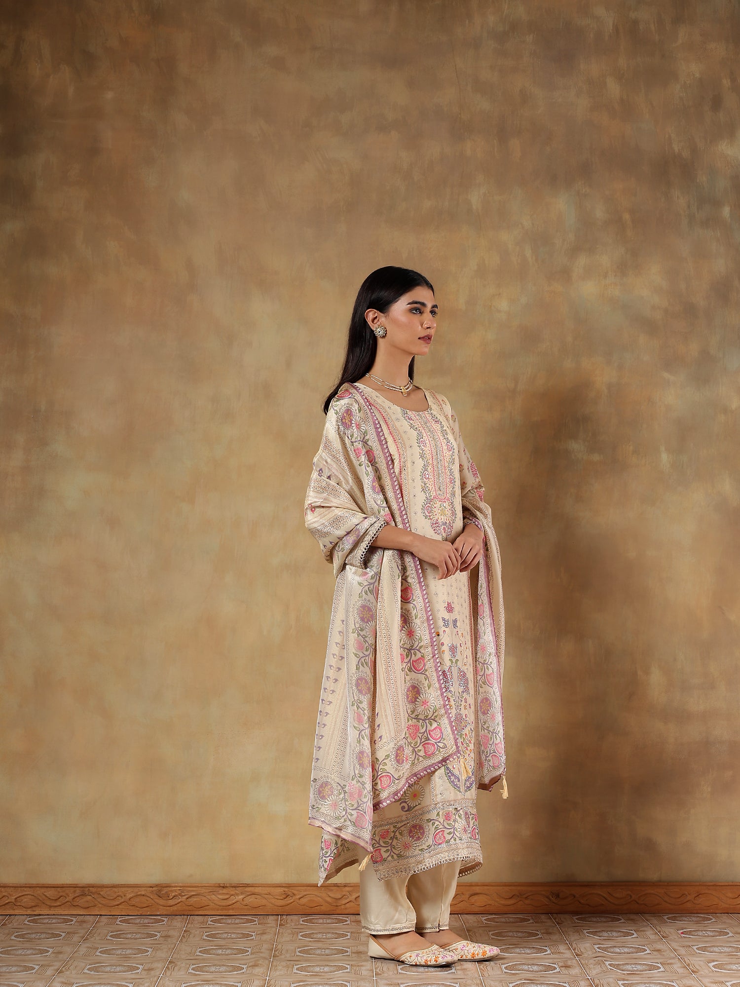 Eshani Pure Shimmer Silk Printed 3-Piece Set (Devri – D.No 1068)