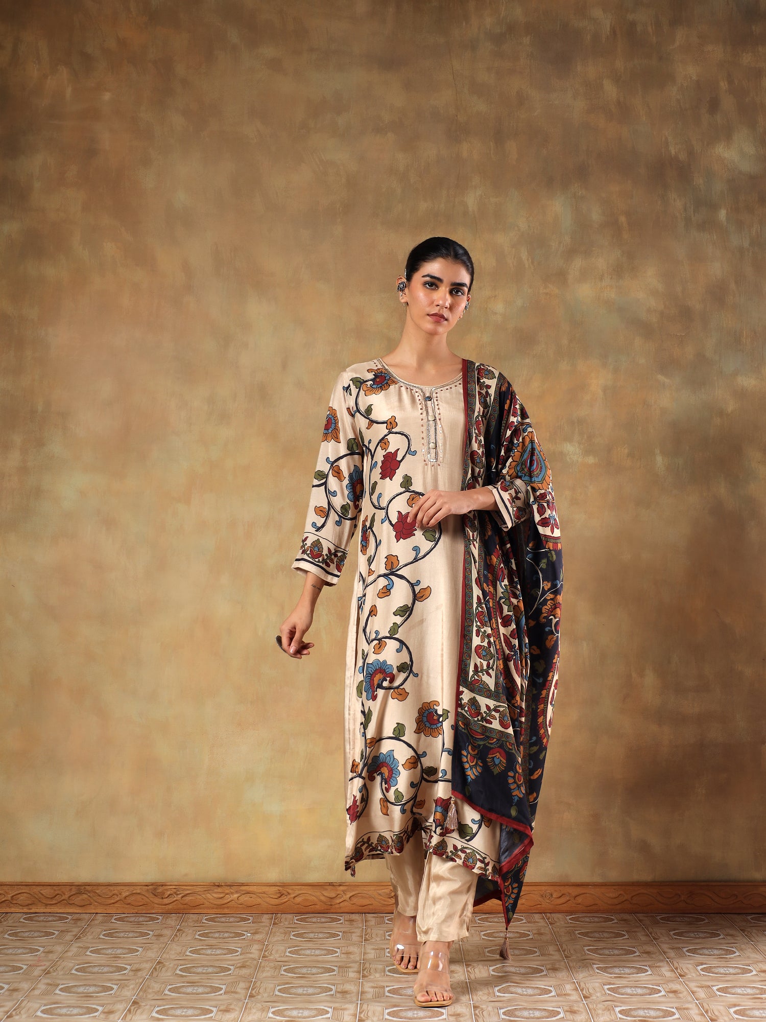 Aafreen Viscose Silk Printed 3-Piece Set - {1063/L}