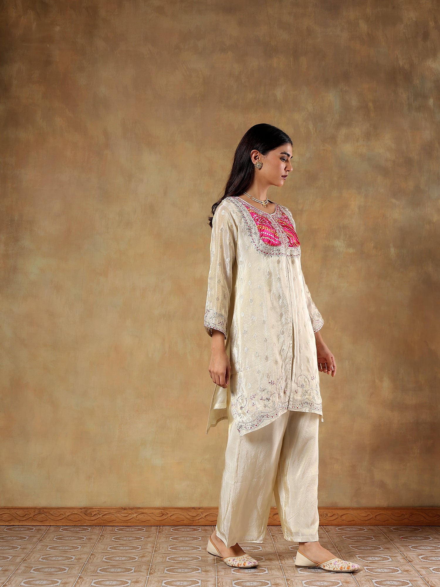 Ziya Pure Shimmer Silk Hand-Embroidered 2-Piece Set (Devri – D.No 1097)