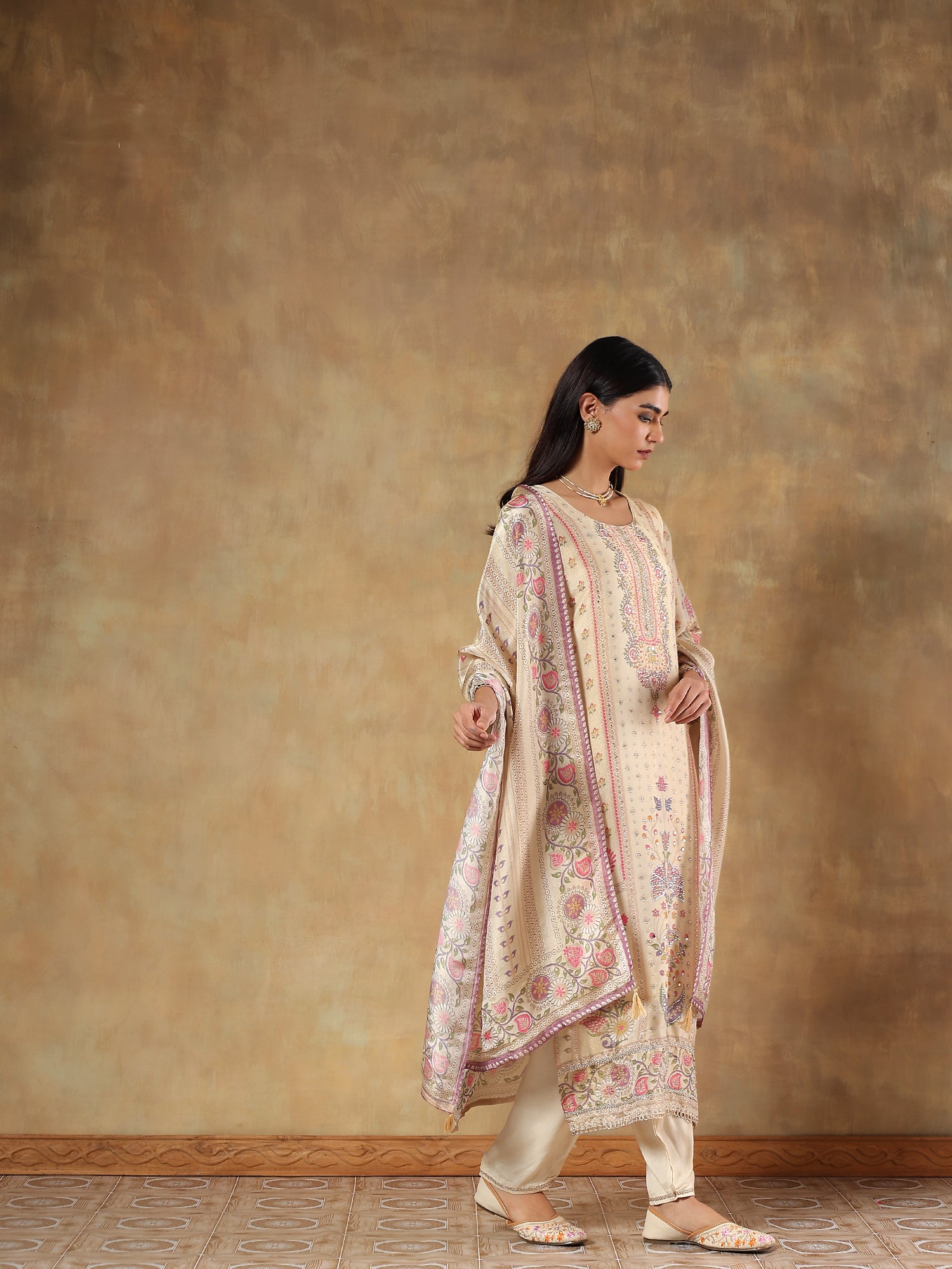 Eshani Pure Shimmer Silk Printed 3-Piece Set (Devri – D.No 1068)