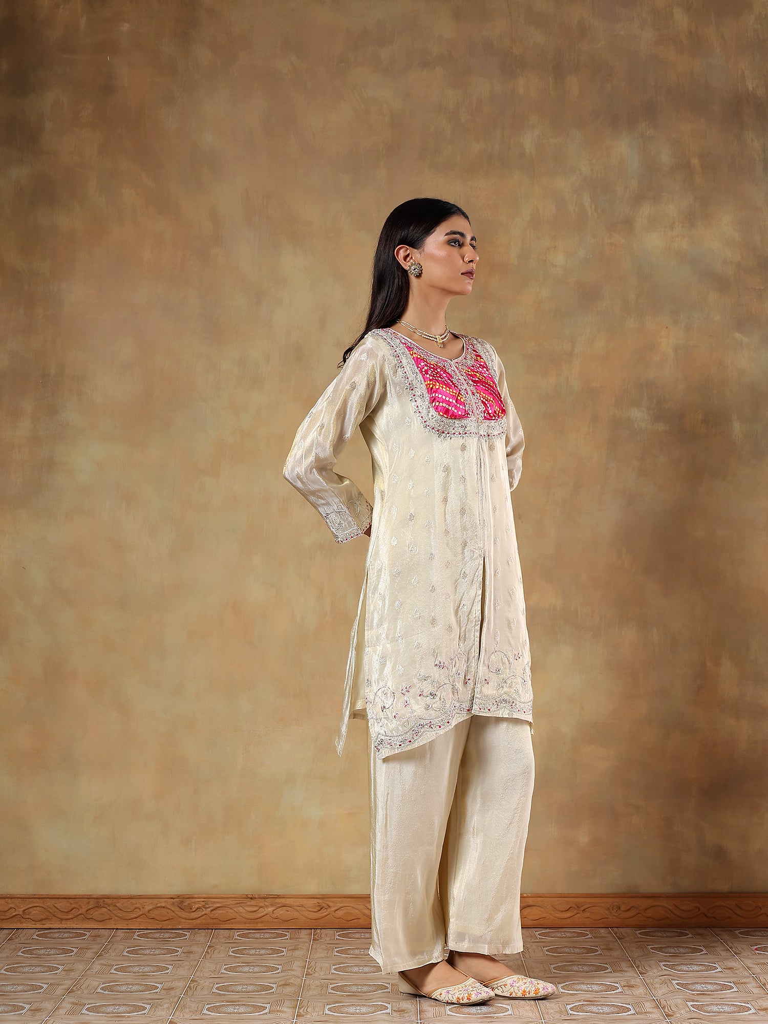 Ziya Pure Shimmer Silk Hand-Embroidered 2-Piece Set (Devri – D.No 1097)