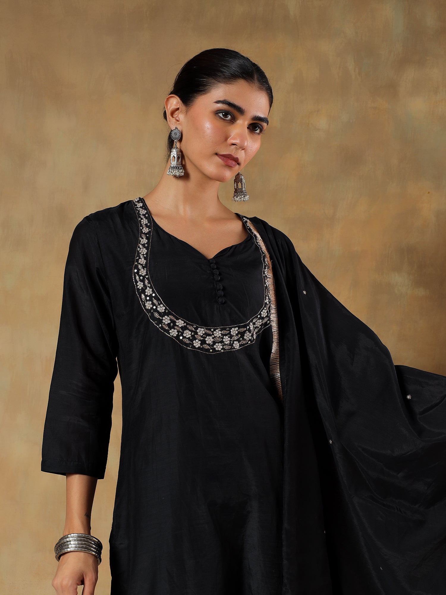 Zehra Pure Mul Silk Hand-Embroidered 3-Piece Set - {2010}