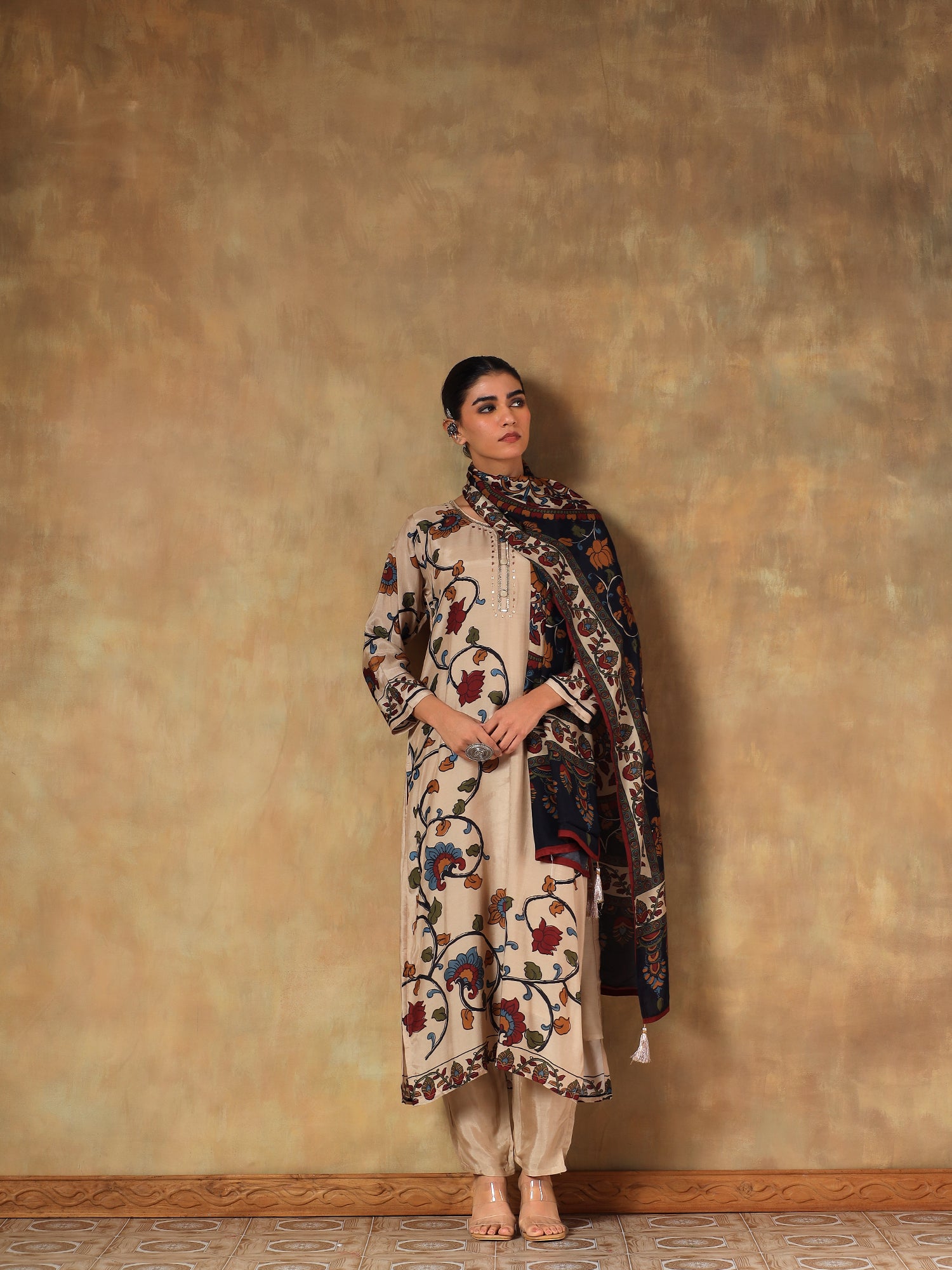 Aafreen Viscose Silk Printed 3-Piece Set - {1063}