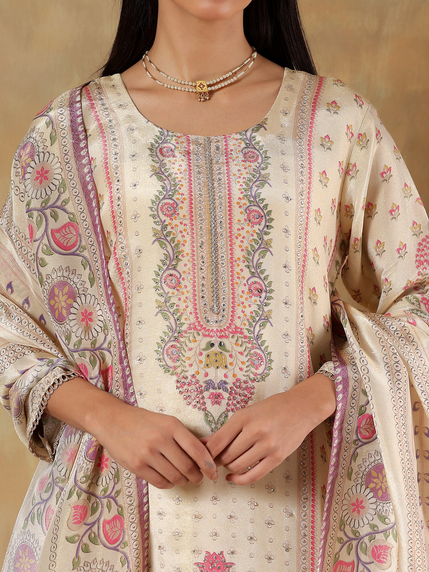 Eshani Pure Shimmer Silk Printed 3-Piece Set (Devri – D.No 1068)