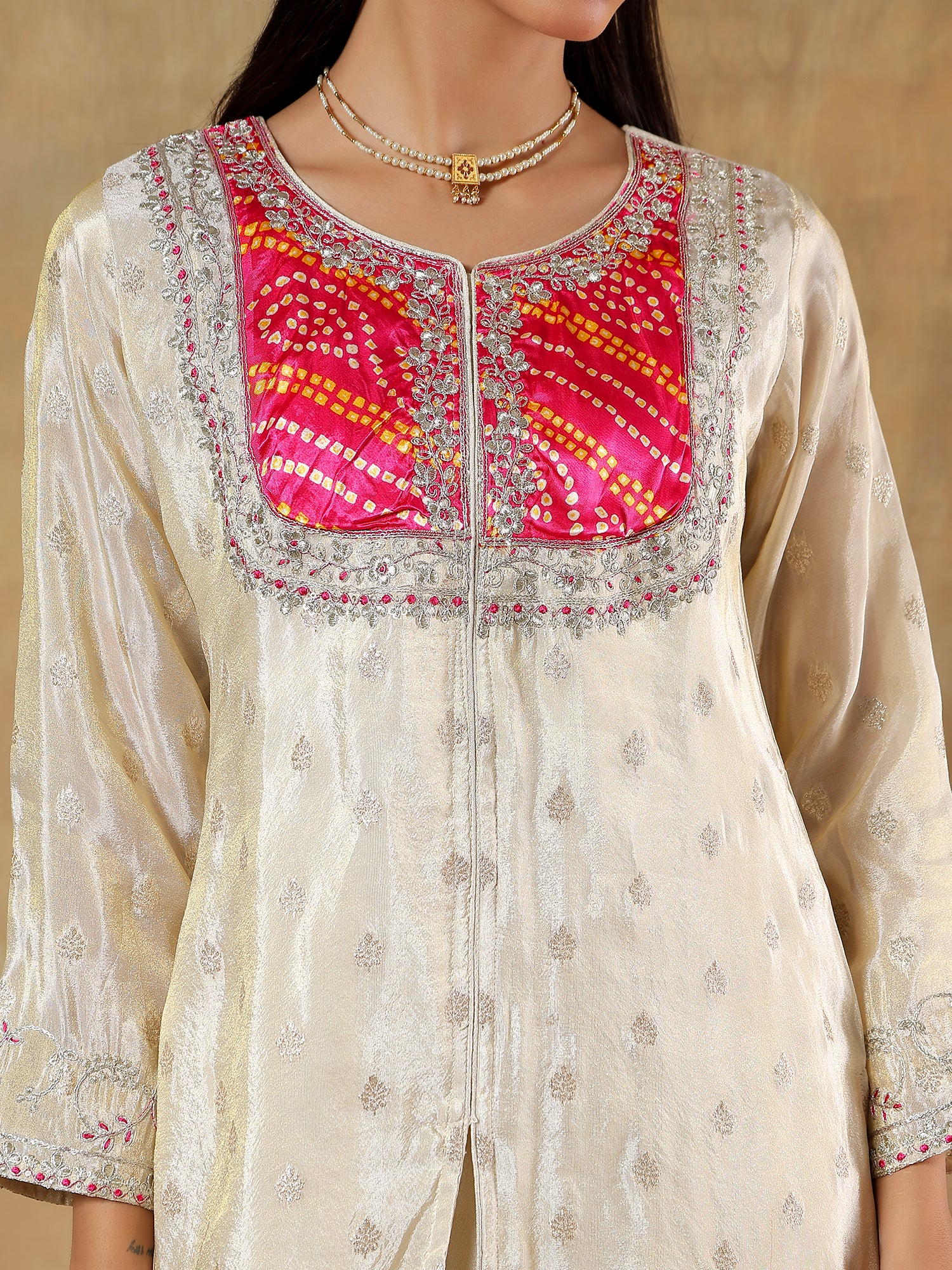 Ziya Pure Shimmer Silk Hand-Embroidered 2-Piece Set (Devri – D.No 1097)