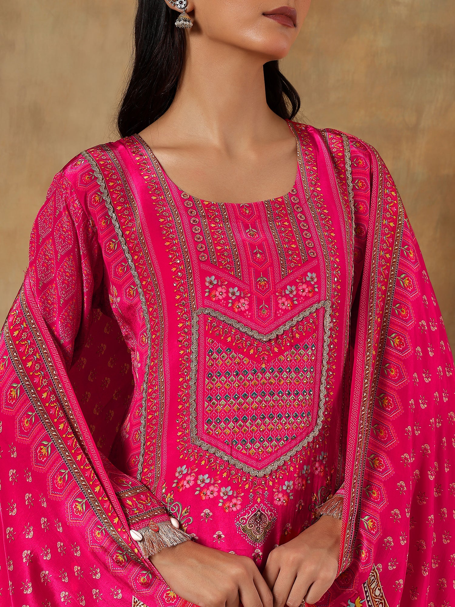 Ruhani Natural Crepe Printed 3-Piece Set (Devri – D.No 2007