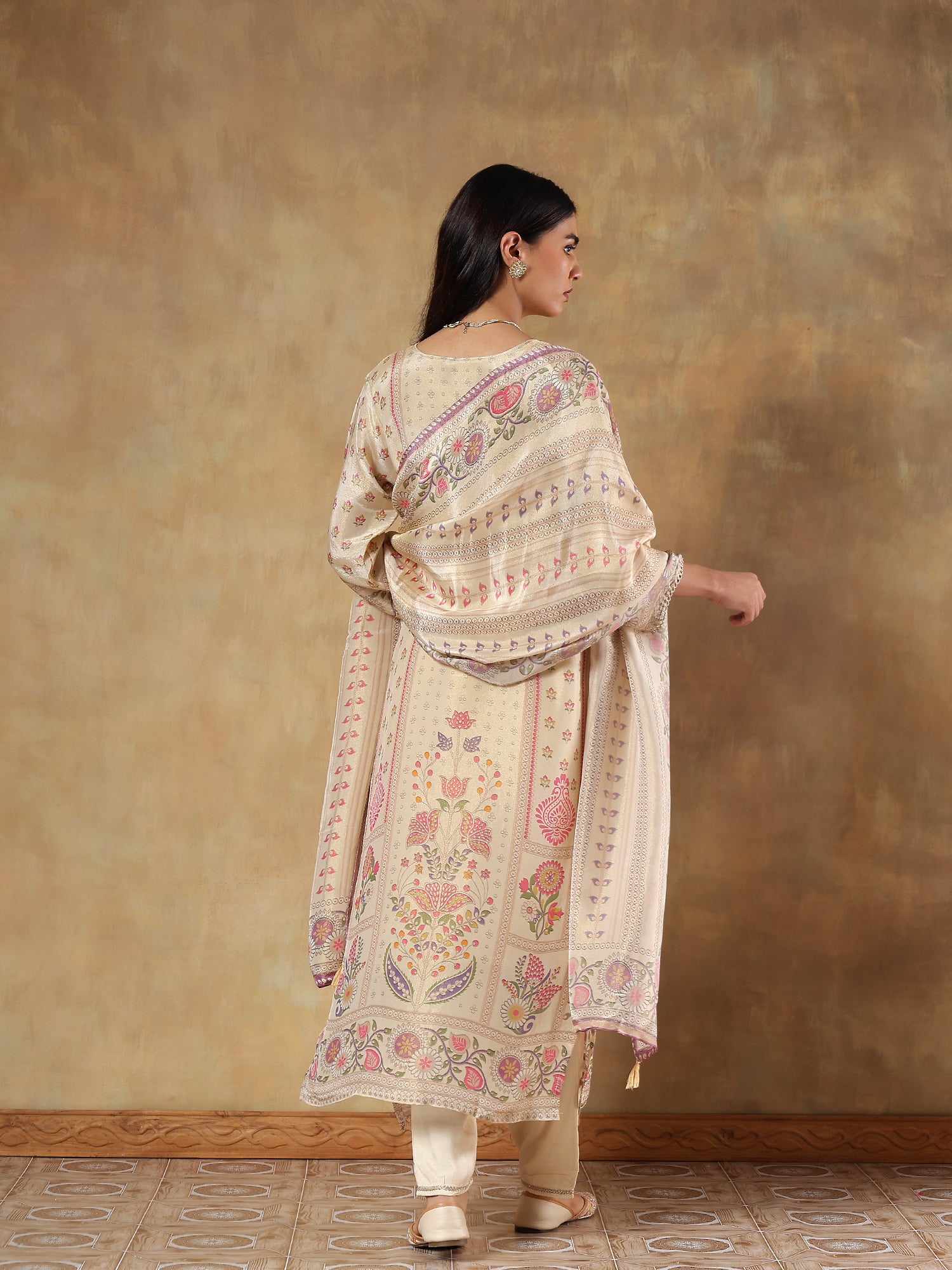 Eshani Pure Shimmer Silk Printed 3-Piece Set (Devri – D.No 1068)