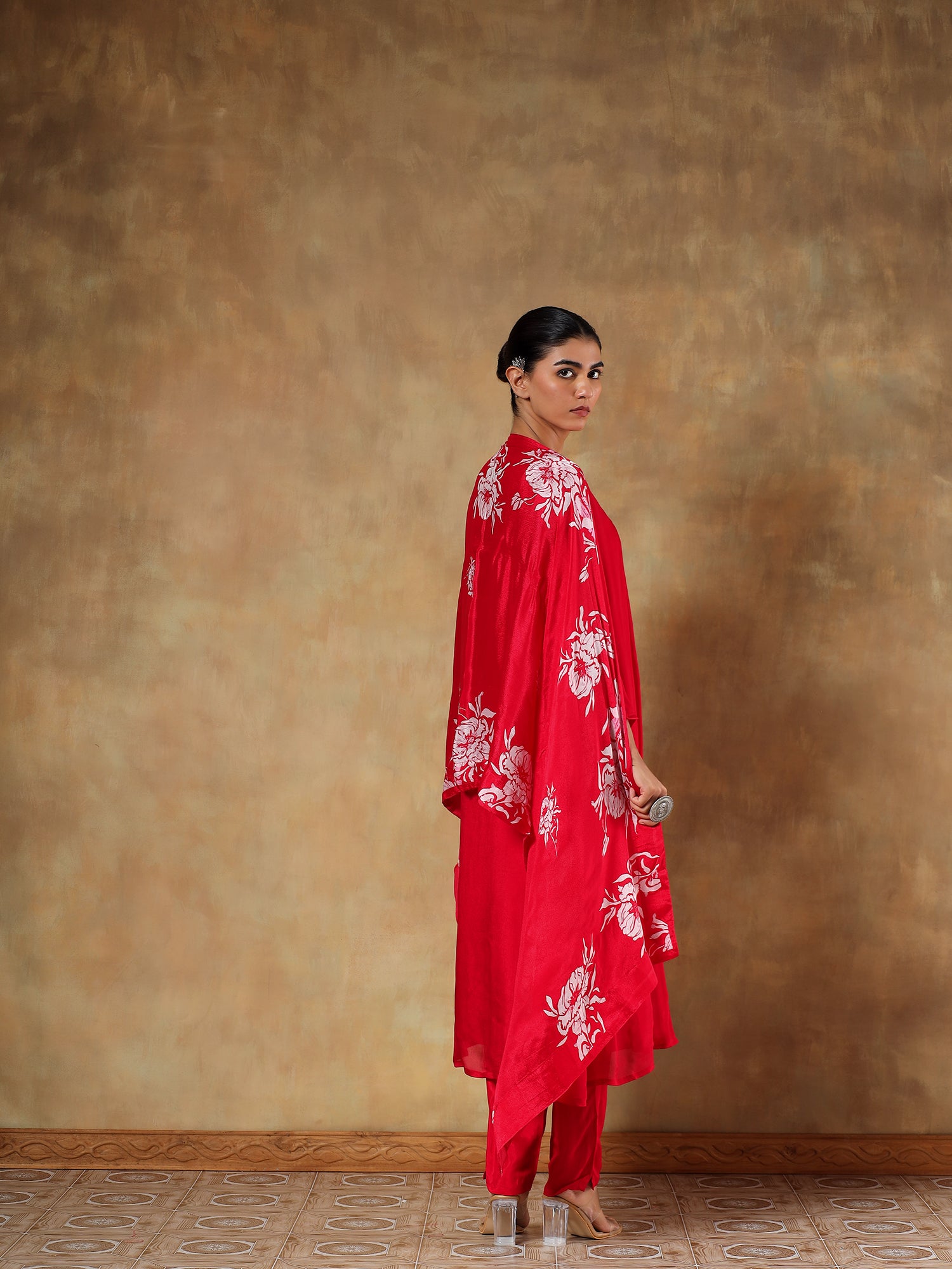 Vamika Rouge Pure Chinon Embroidered 3-Piece Set - {2005}