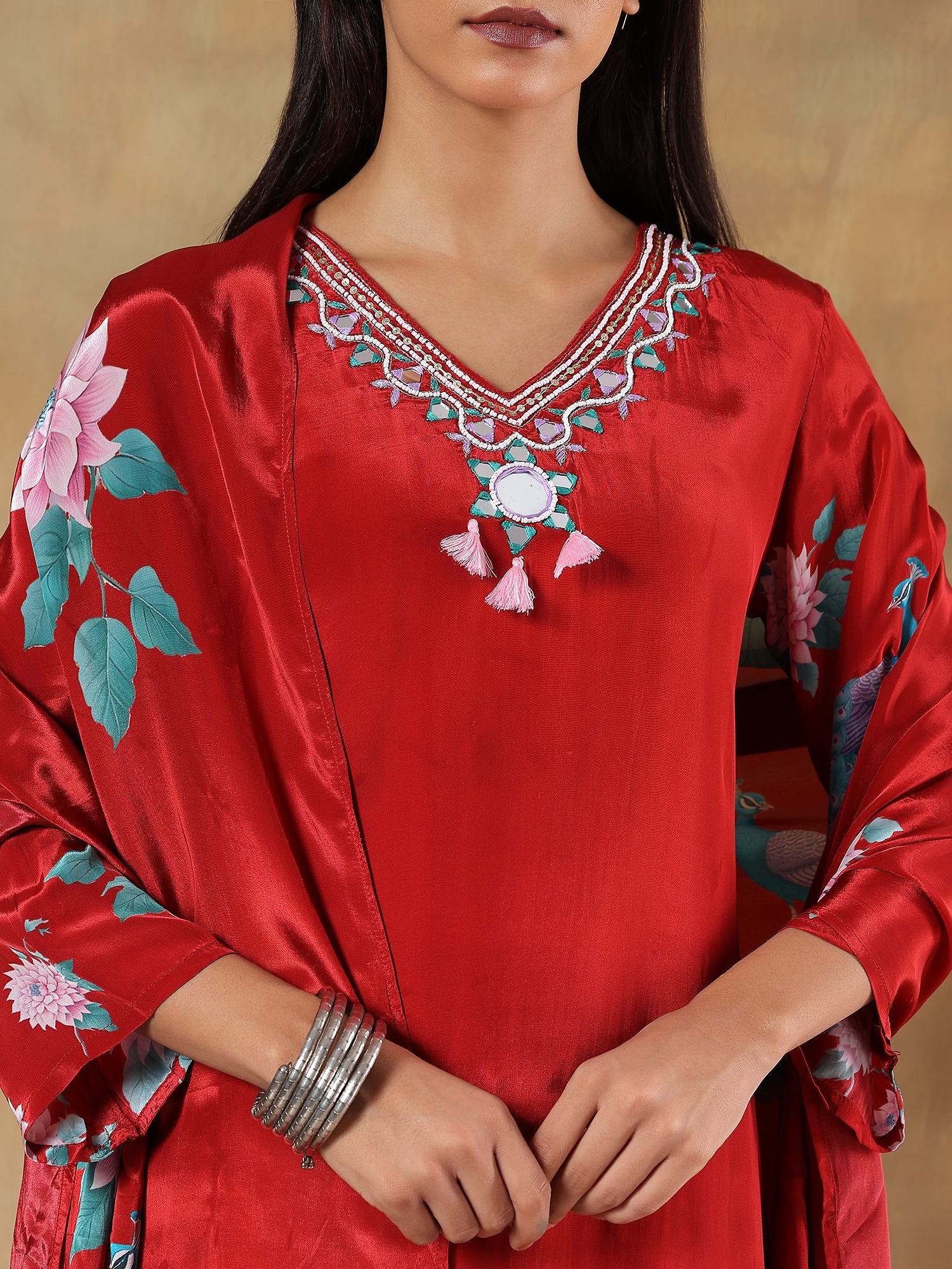 Noor Natural Crepe Printed 3-Piece Set (Devri – D.No 1079)