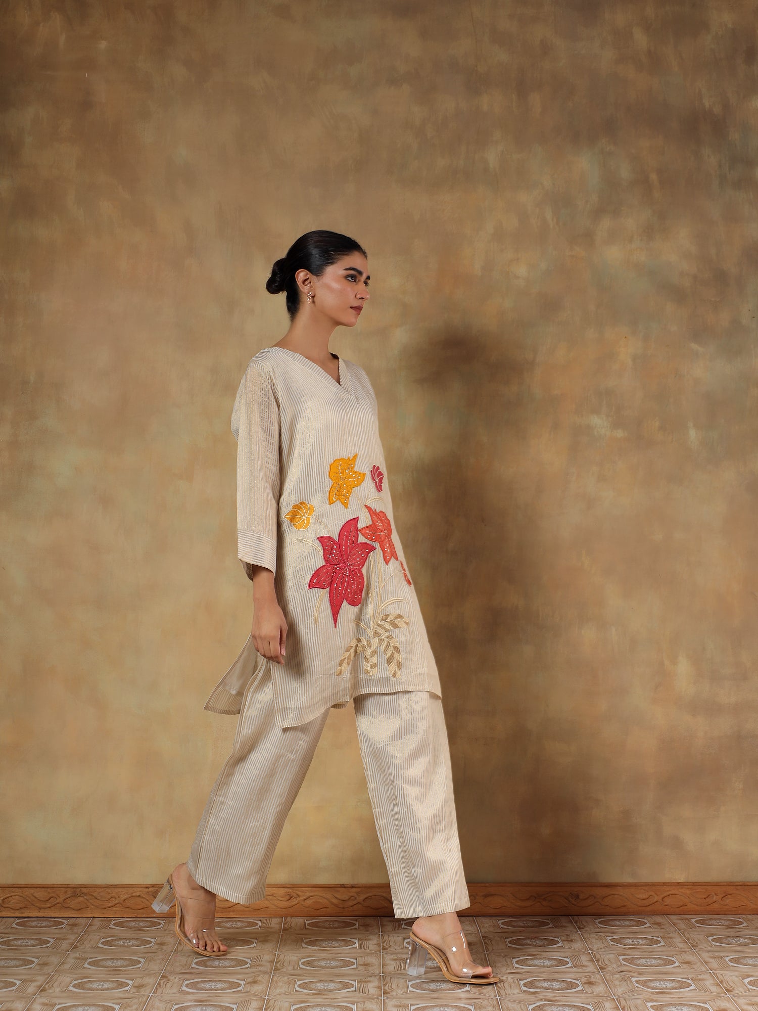 Gulzar Tissue Silk Hand-Embroidered 2-Piece Set - {1096/M}