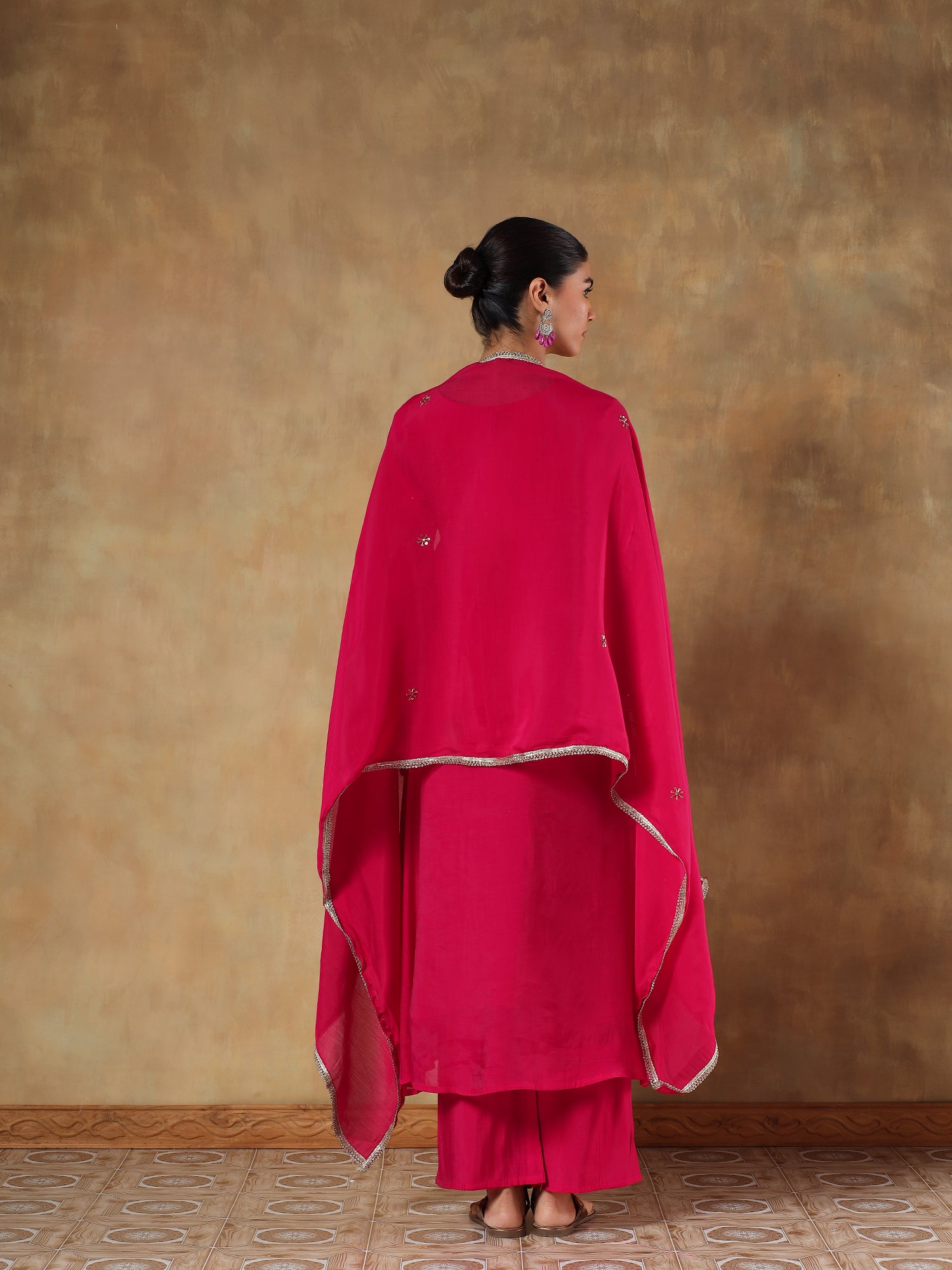 Gulbahar Mul Silk Hand-Embroidered 3-Piece Set - {1084}