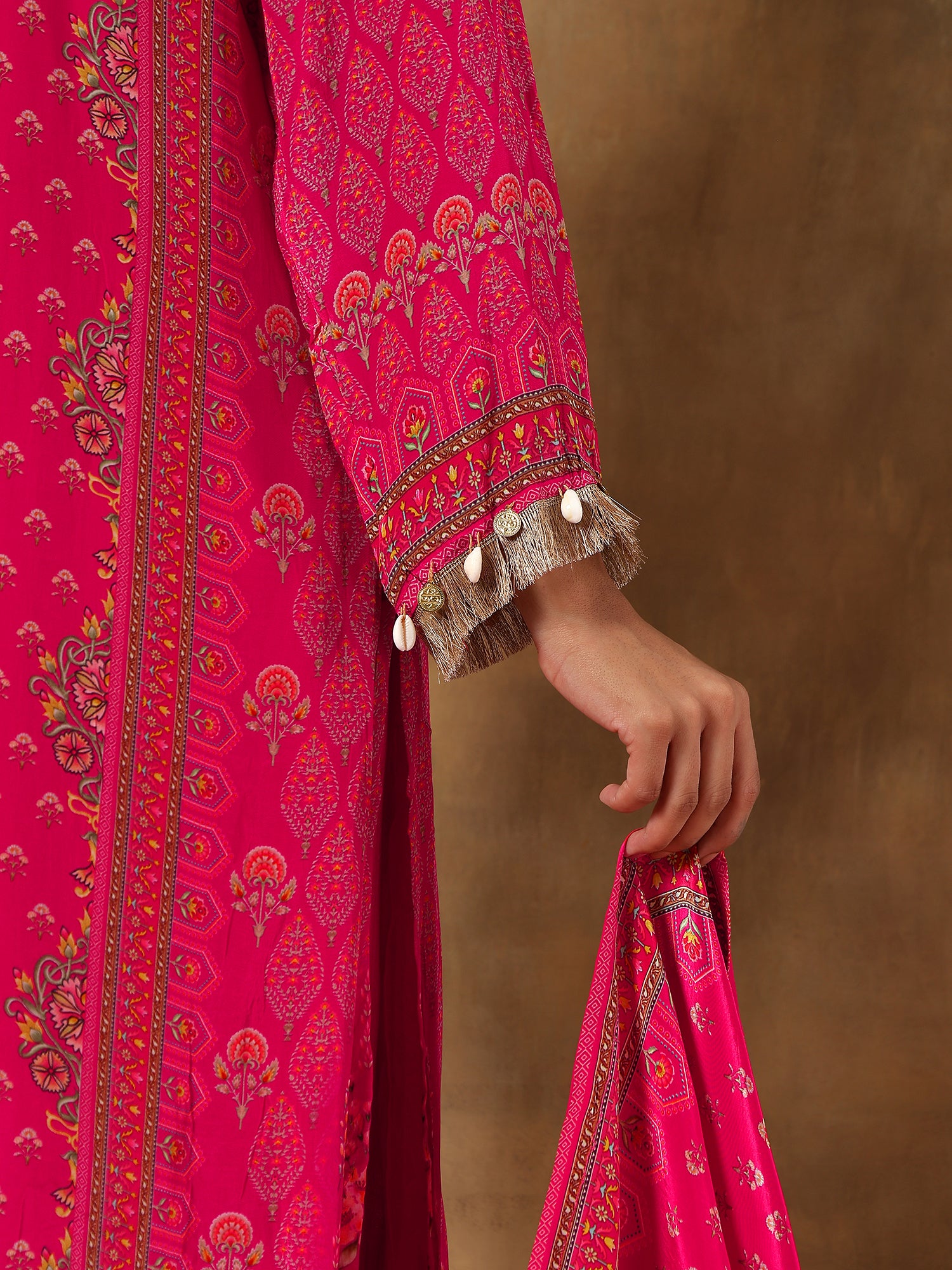 Ruhani Natural Crepe Printed 3-Piece Set (Devri – D.No 2007