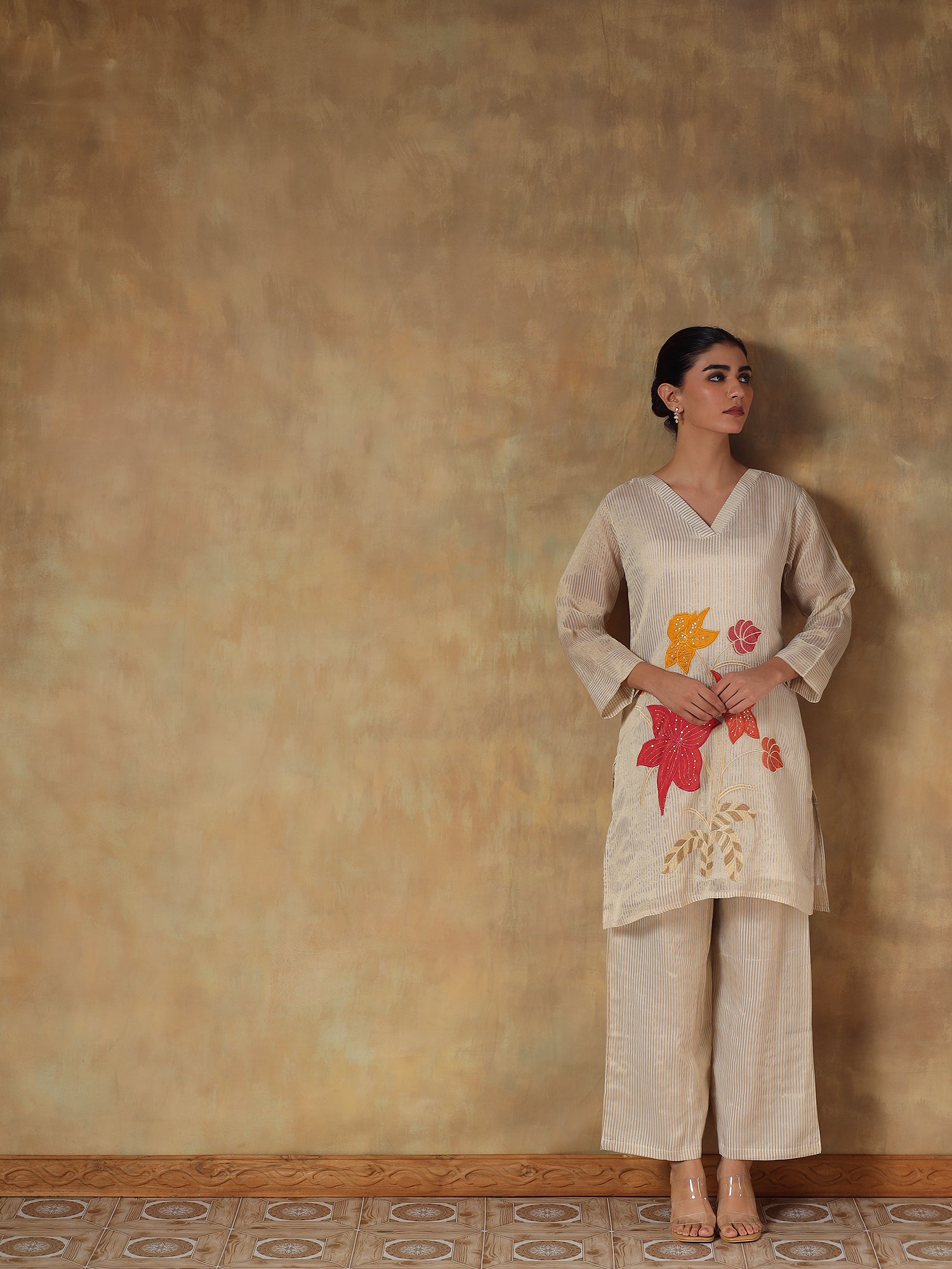 Gulzar Tissue Silk Hand-Embroidered 2-Piece Set - {1096/M}