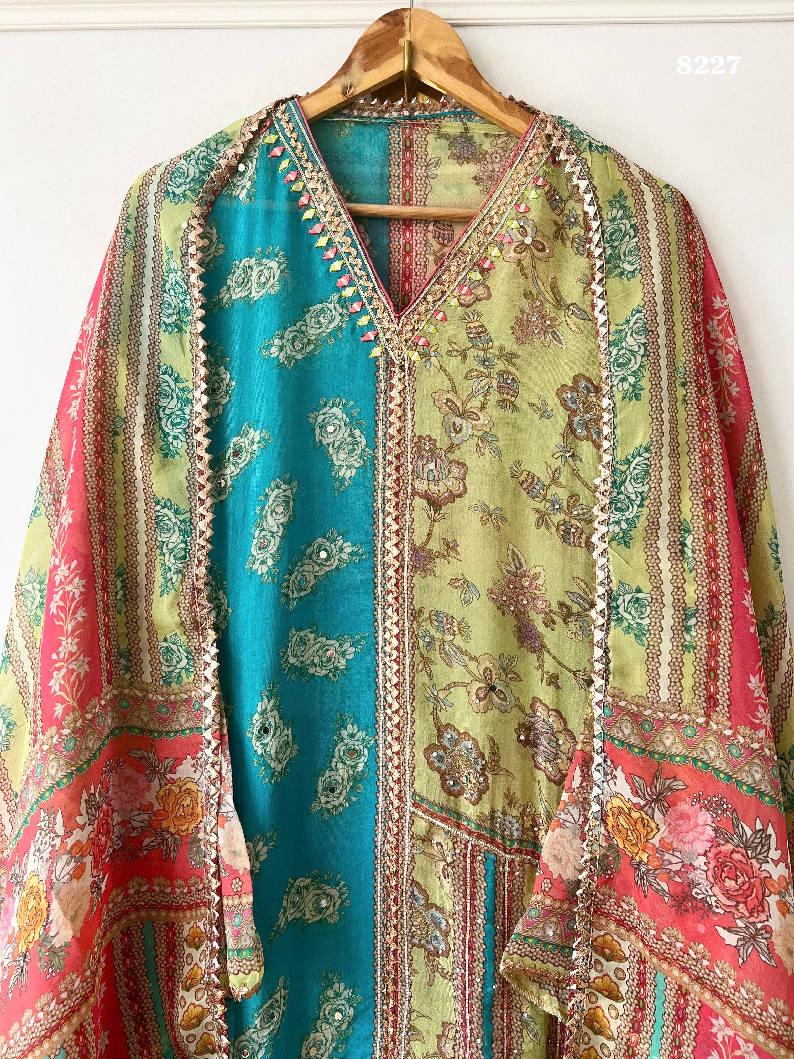 Pure organza suit set {8227}