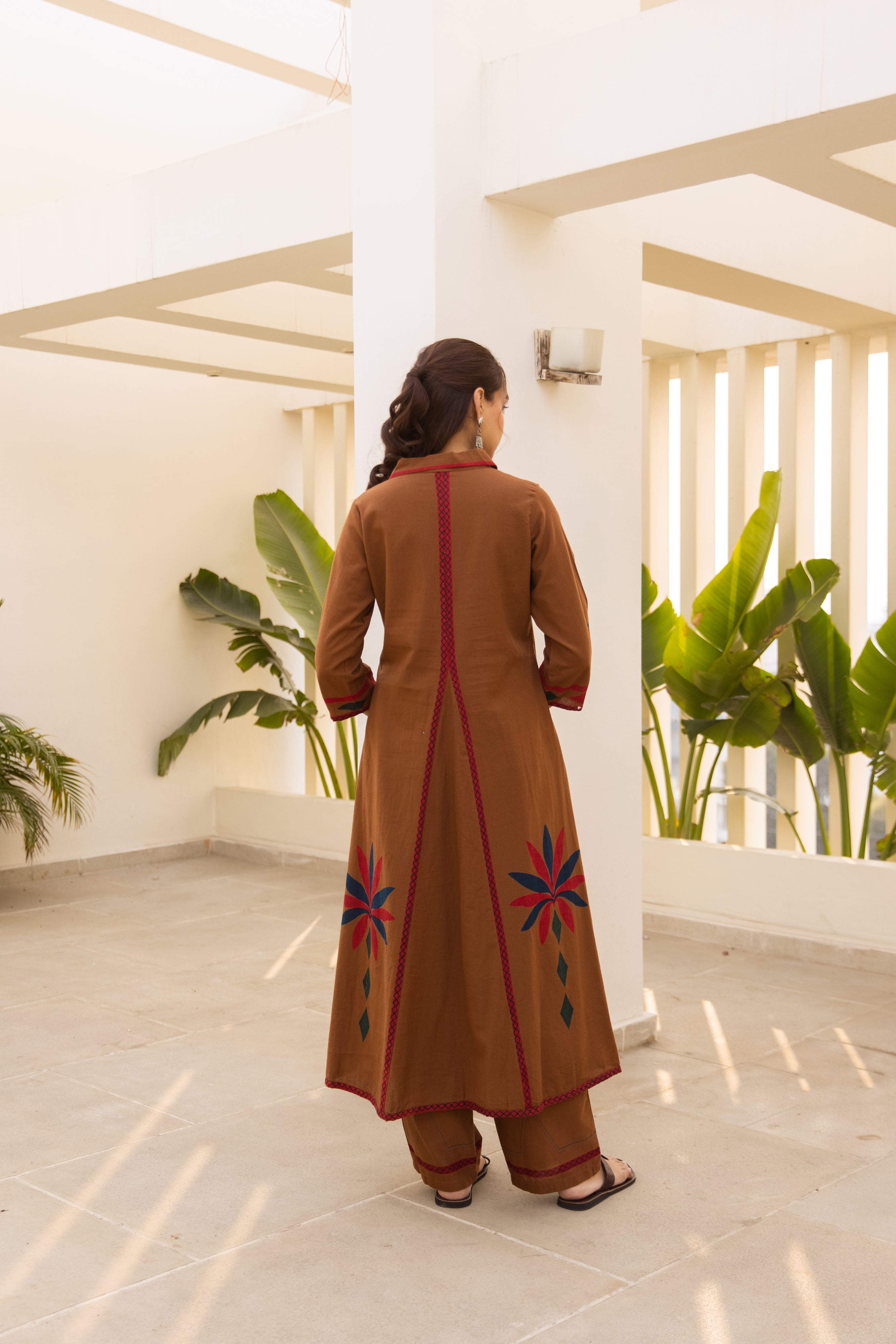 Zariya Cotton slub Printed Brown 2-Piece Set (Devri – D.No 21018)