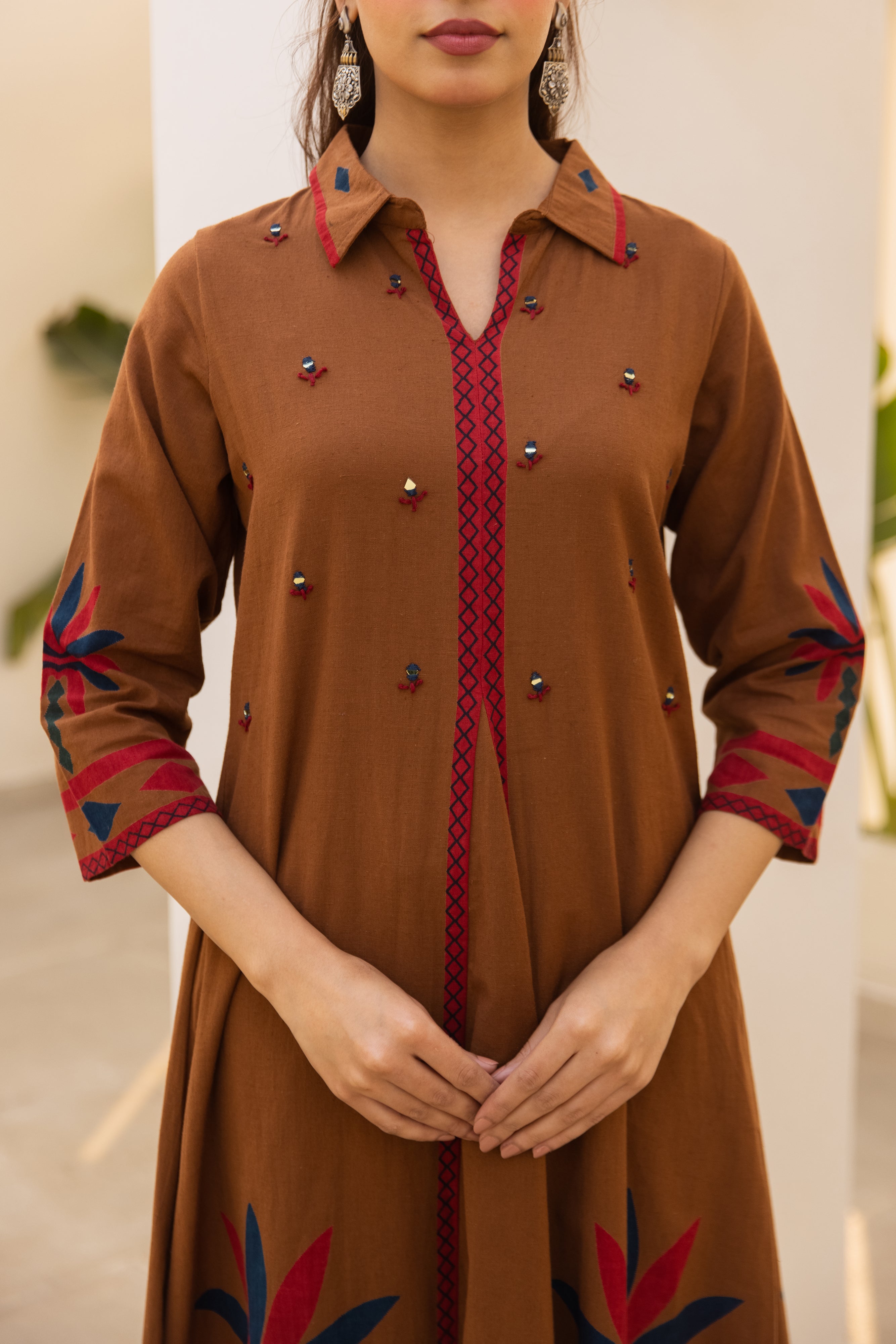 Zariya Cotton slub Printed Brown 2-Piece Set (Devri – D.No 21018)