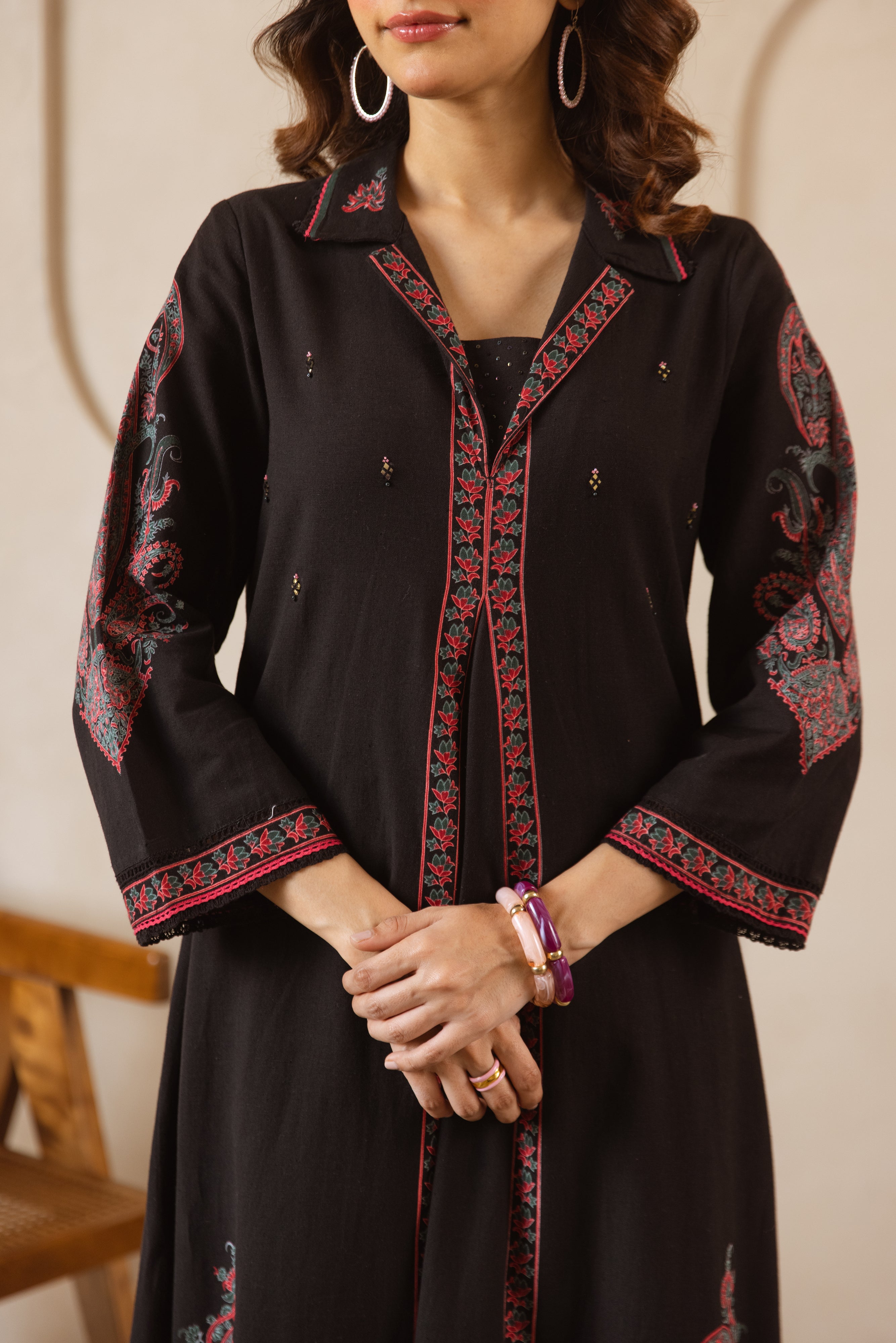 Mehr Cotton Slub Printed Black 2-Piece Set (Devri – D.No 21024)