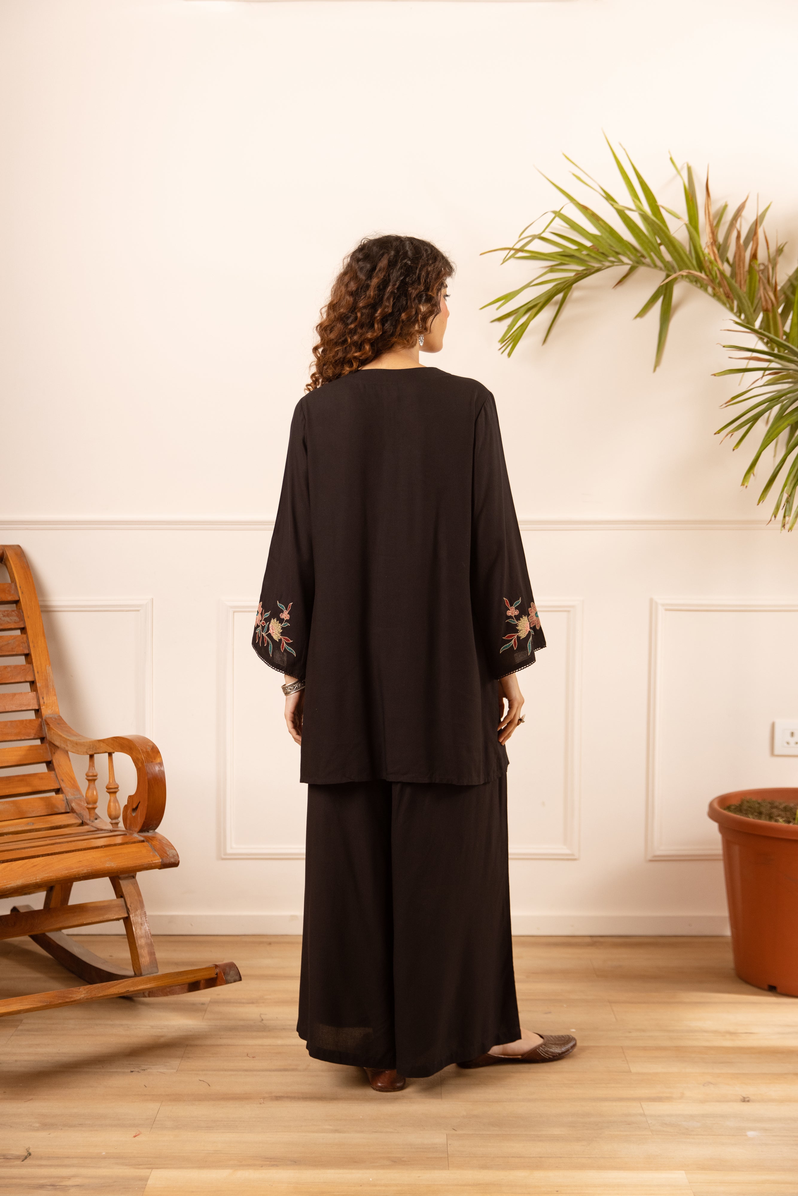 Advika Cotton Embroidered Black 2-Piece Set (Devri – D.No 21003)